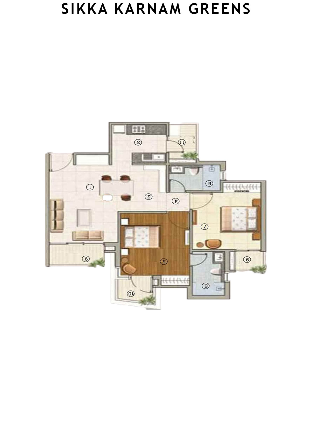 Sikka Karnam greens Esteem  Unit 6 (Type  3) Floor Plan