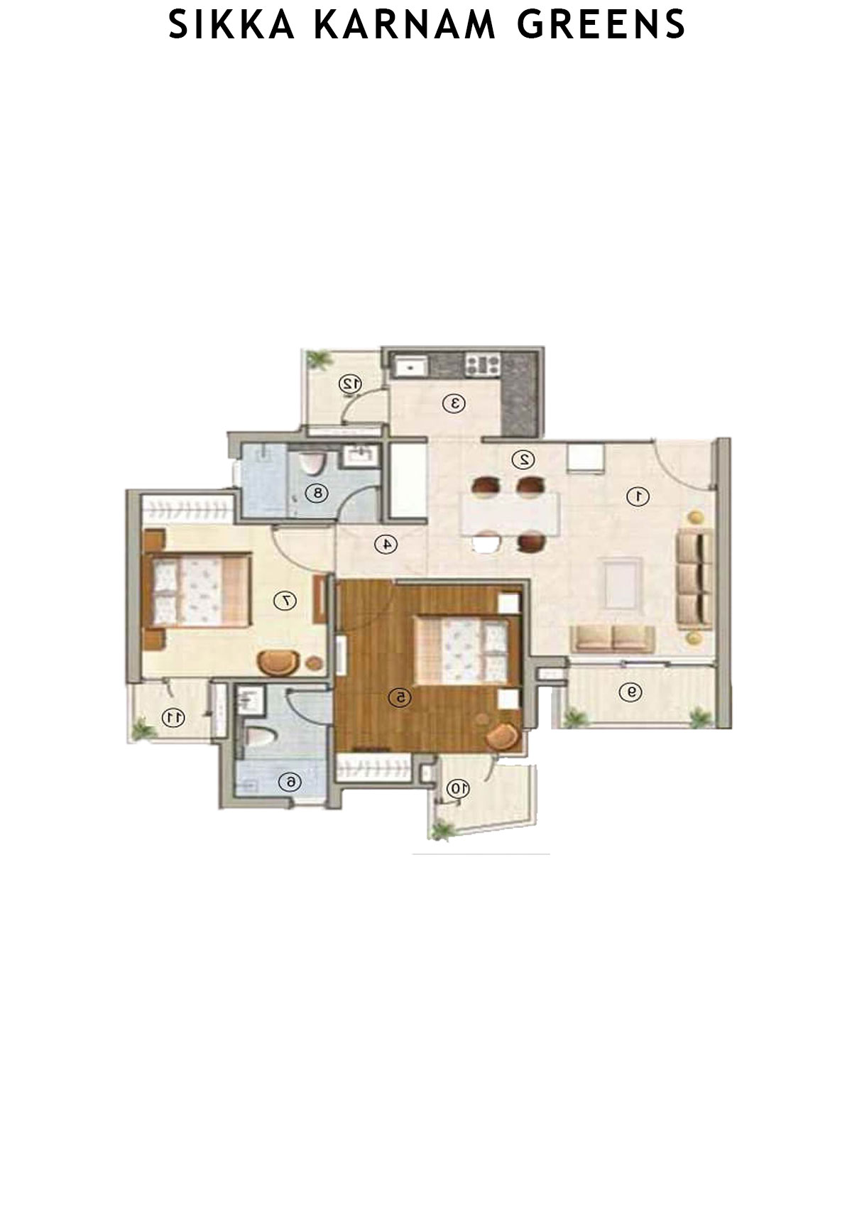 Sikka Karnam greens Famed  Unit 1 (Type  2) Floor Plan