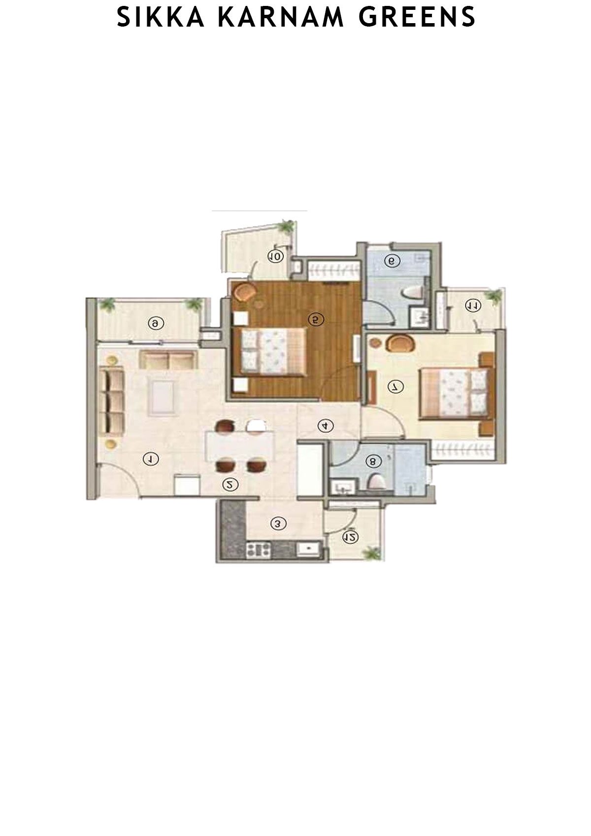 Sikka Karnam greens Famed  Unit 4 (Type  2) Floor Plan
