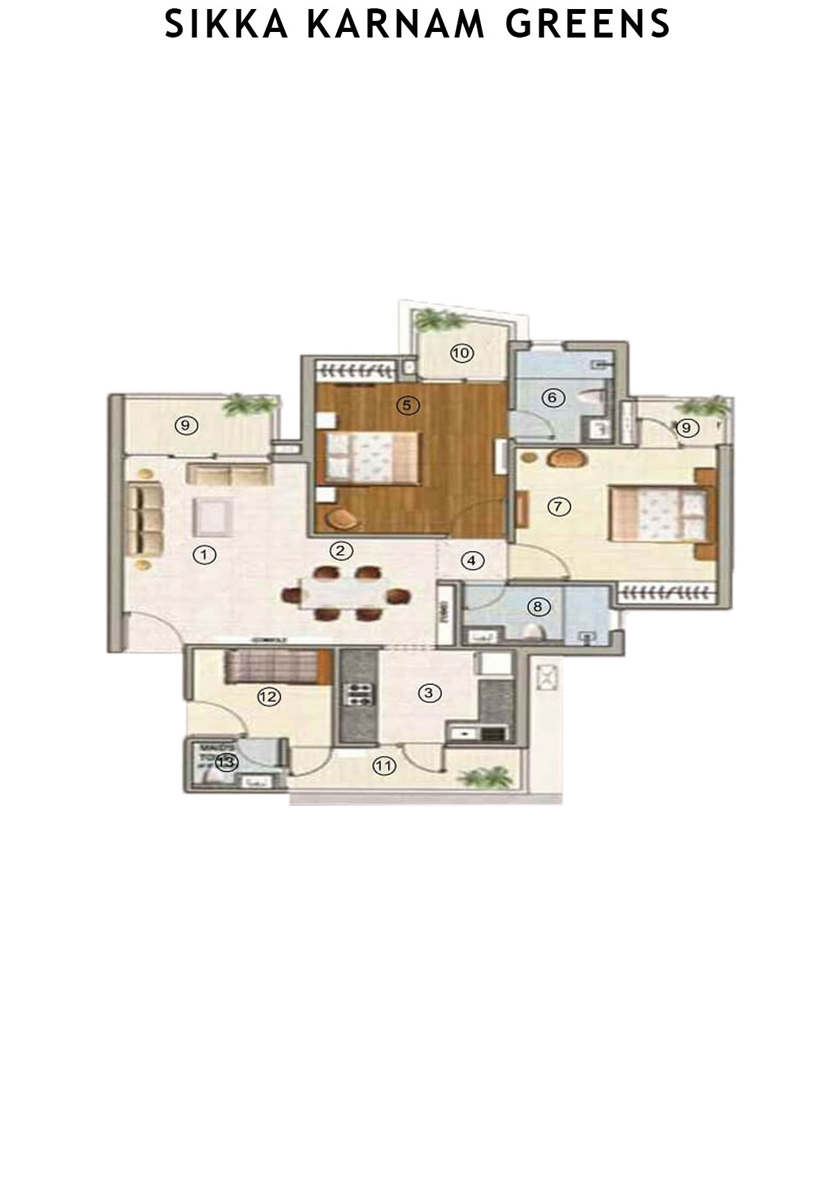 Sikka Karnam greens Glory Unit 1 (Type  4) Floor Plan