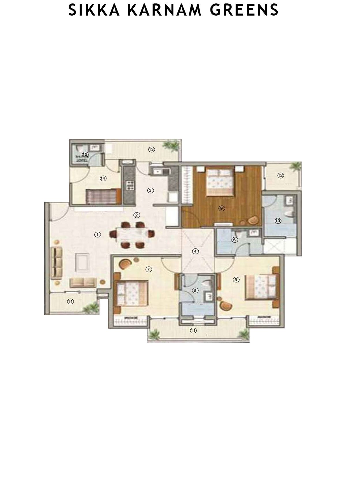 Sikka Karnam greens Glory Unit 2 (Type  6) Floor Plan