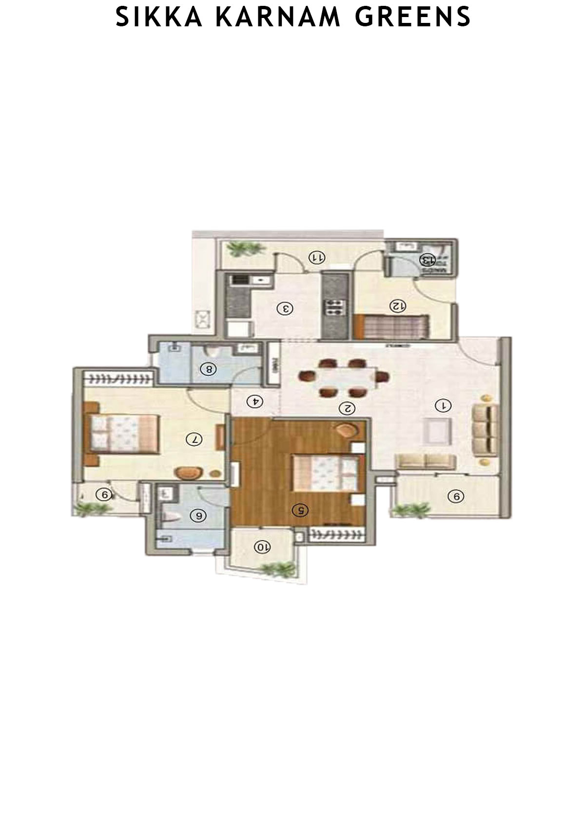 Sikka Karnam greens Glory Unit 4 (Type  4) Floor Plan
