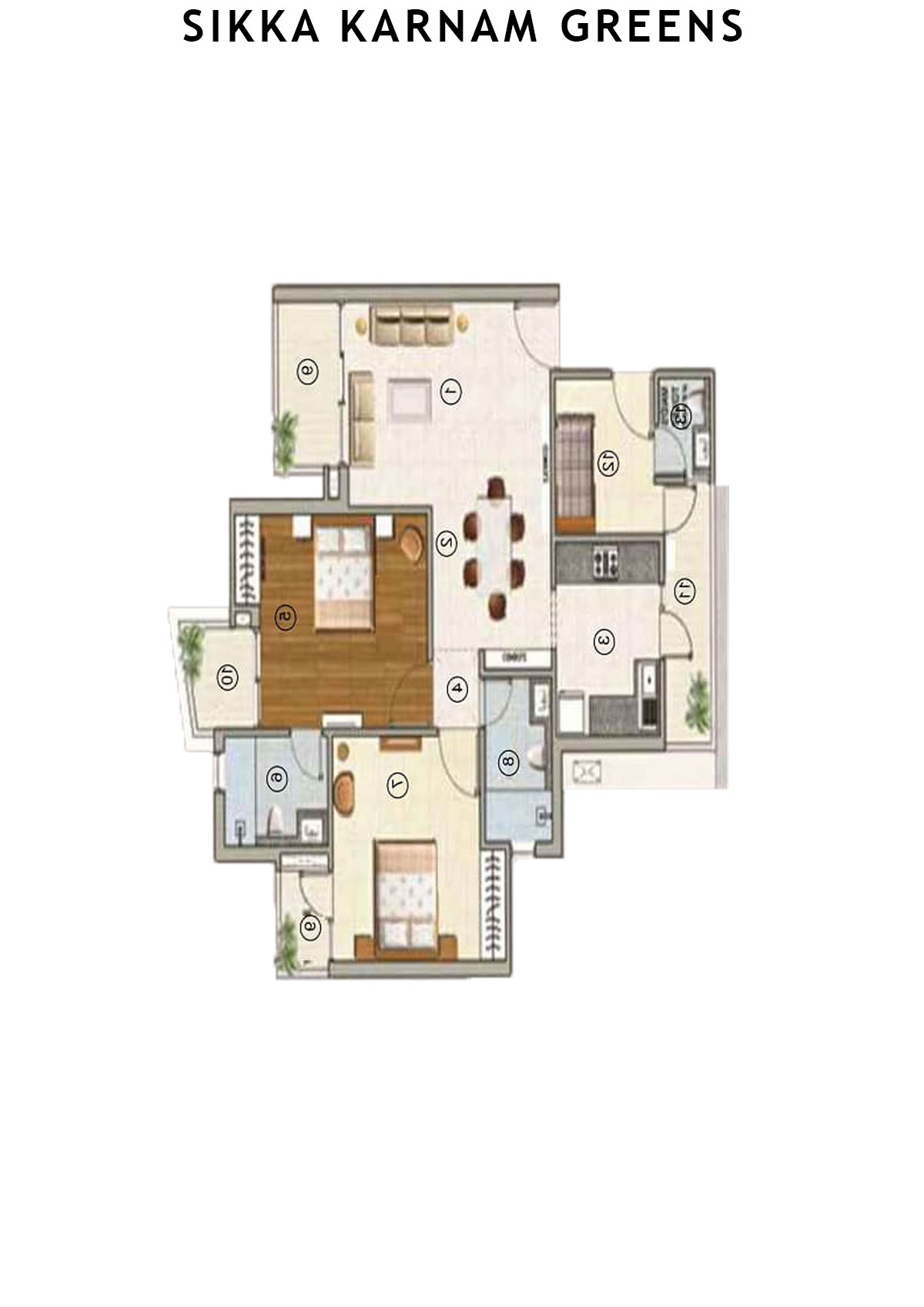 Sikka Karnam greens Laurel  Unit 1 (Type  4) Floor Plan