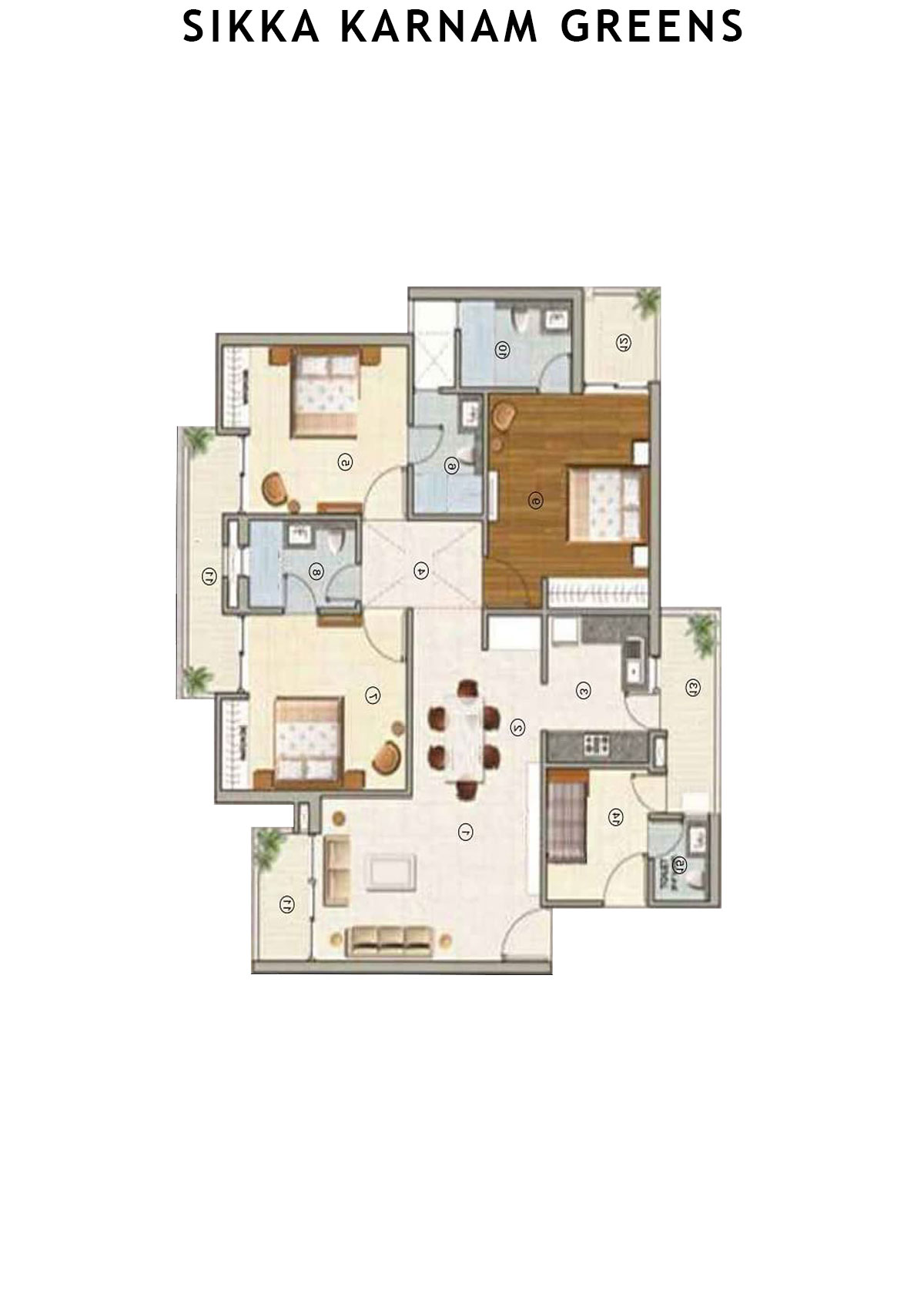 Sikka Karnam greens Laurel  Unit 5 (Type  6) Floor Plan
