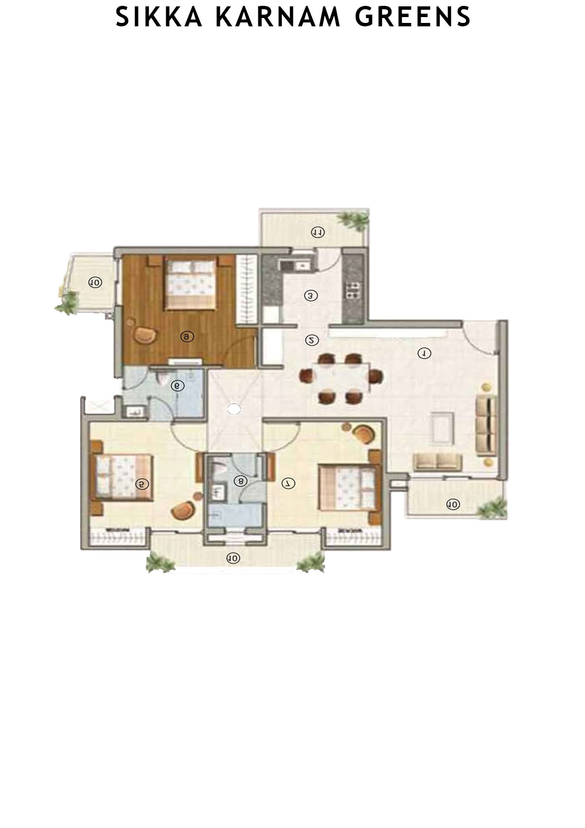 Sikka Karnam greens Prestige  Unit 1 (Type  5) Floor Plan
