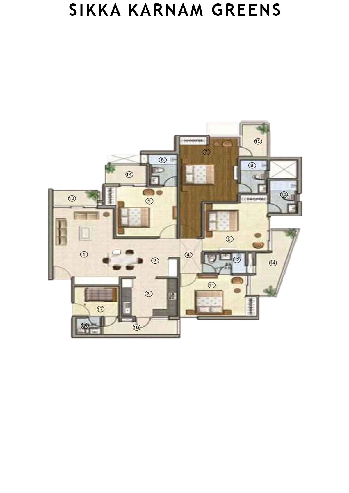 Sikka Karnam greens Prestige  Unit 3 (Type  7) Floor Plan