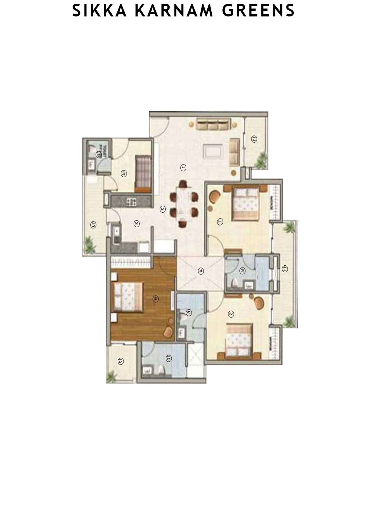 Sikka Karnam greens Prestige  Unit 5 (Type  6) Floor Plan