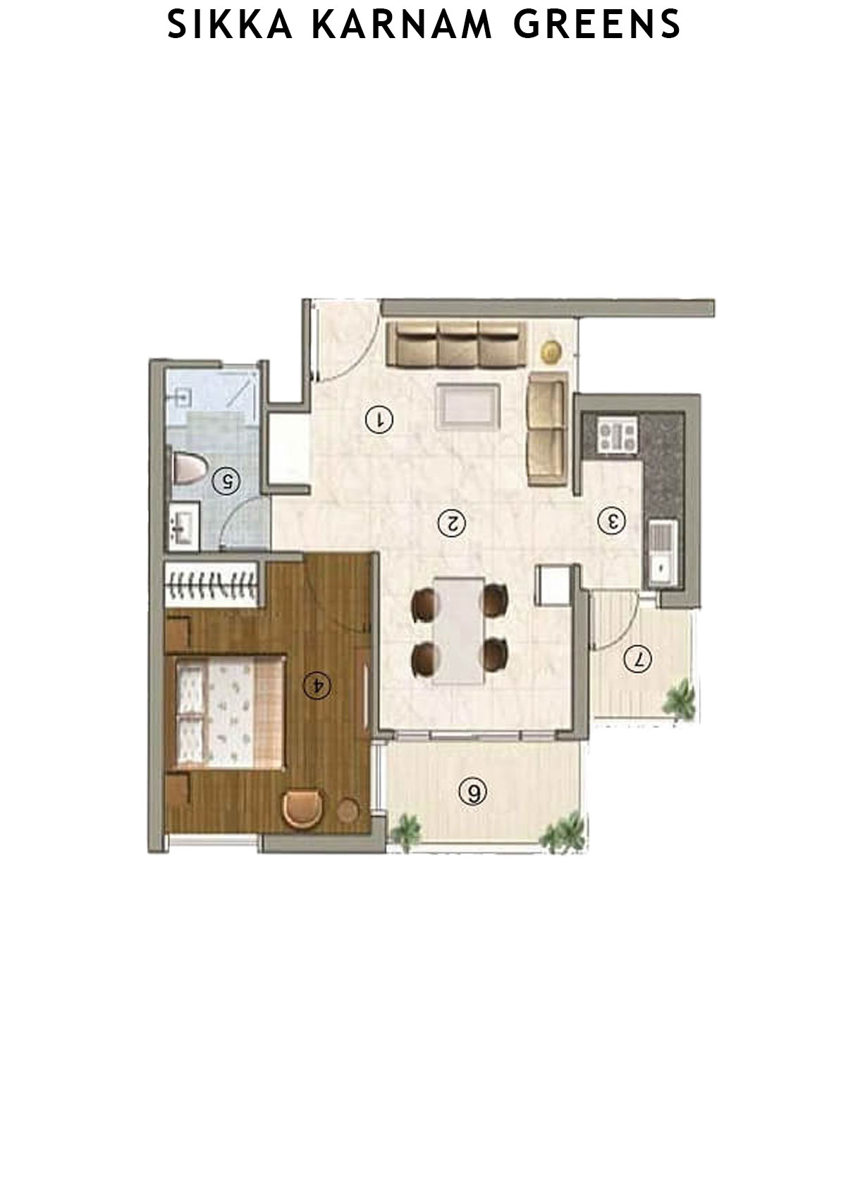 Sikka Karnam greens Prime  Unit 7 (Type  1) Floor Plan