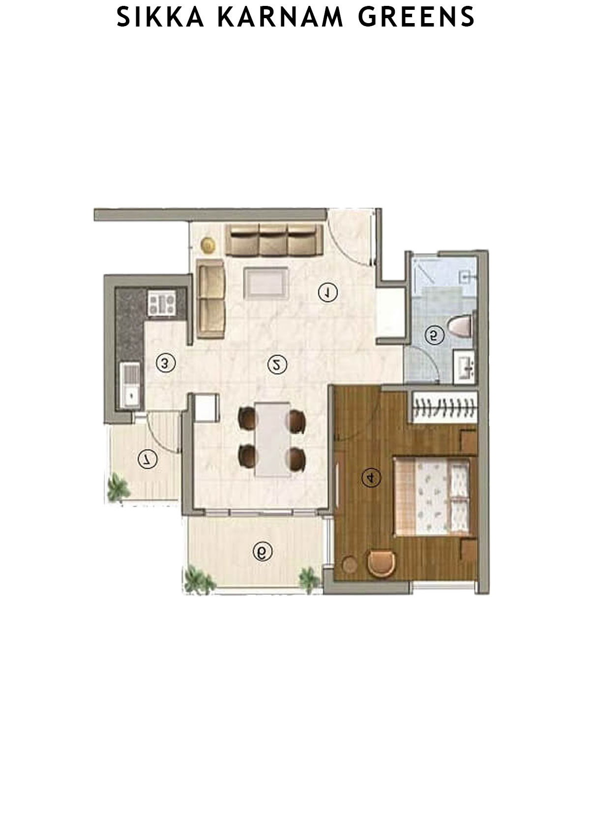 Sikka Karnam greens Prime  Unit 8 (Type  1) Floor Plan