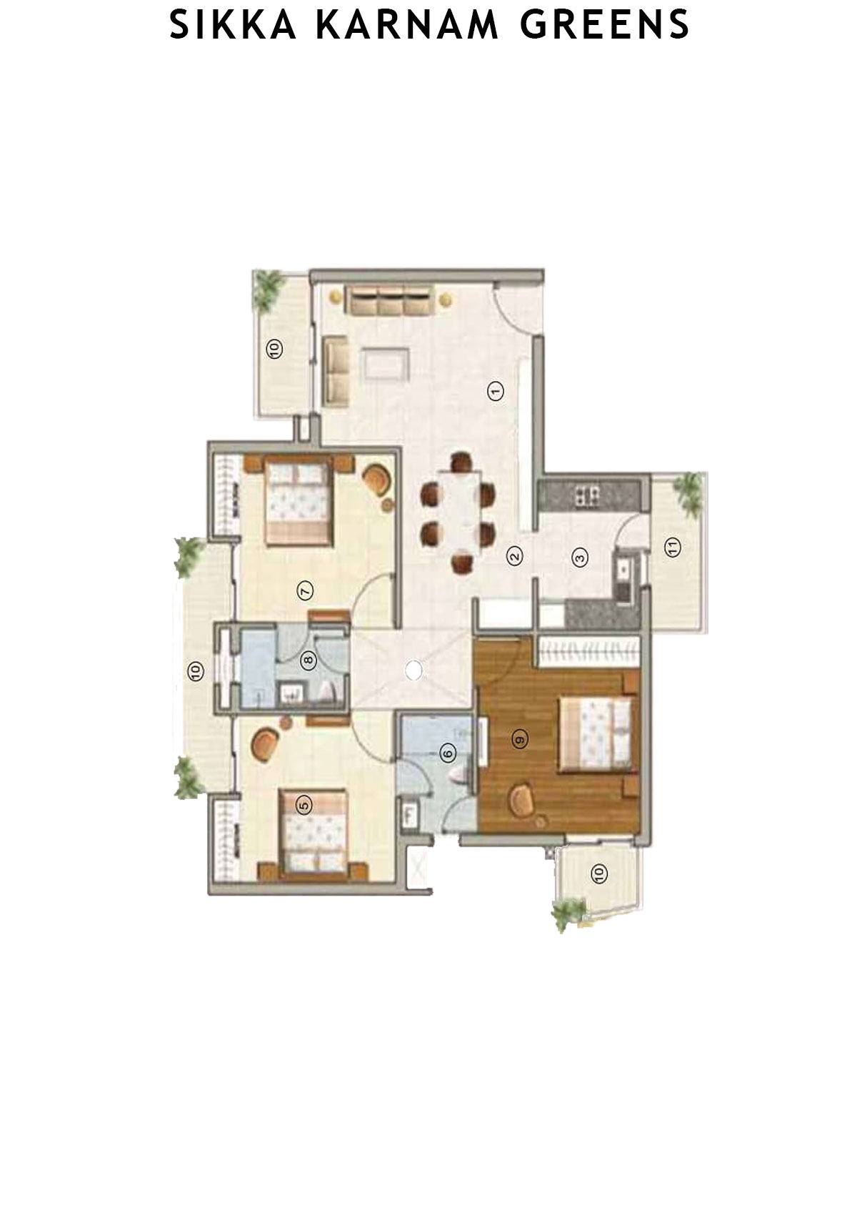 Sikka Karnam greens Splendor  Unit 5 (Type  5) Floor Plan