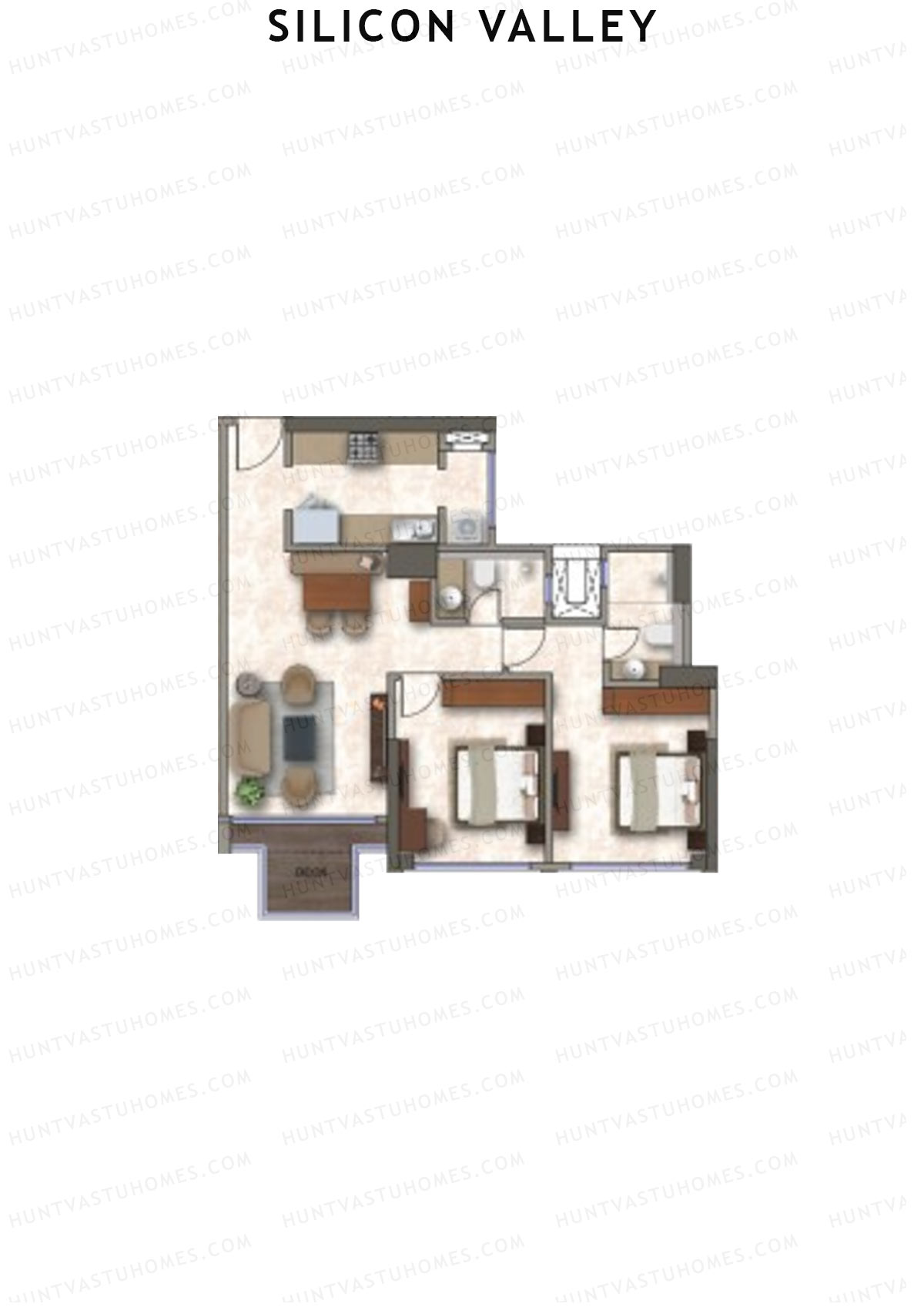 Silicon Valley Tower A Unit 1 Floor Plan