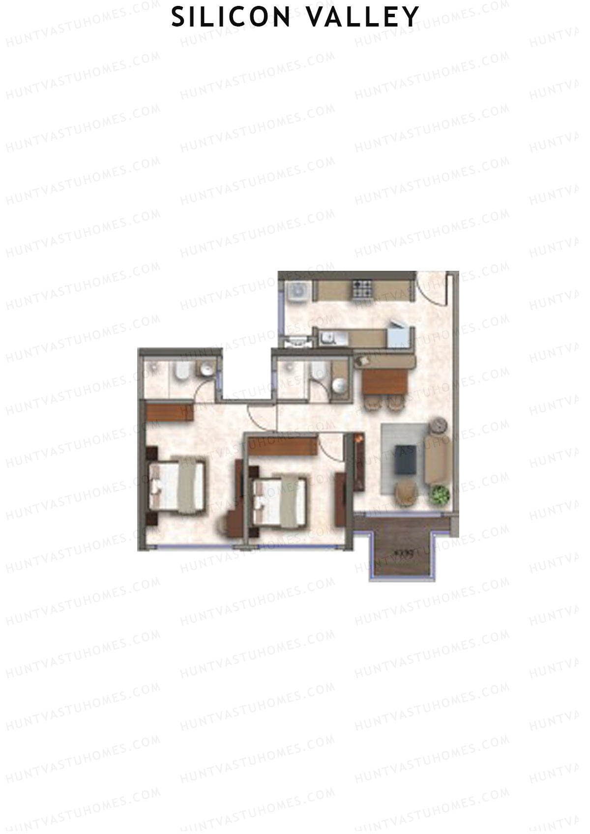 Silicon Valley Tower C Unit 2 Floor Plan