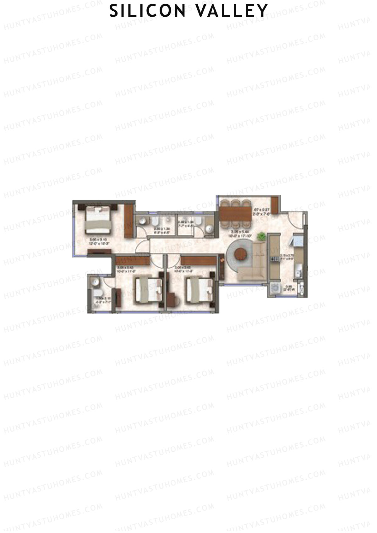 Silicon Valley Tower C Unit 3 Floor Plan