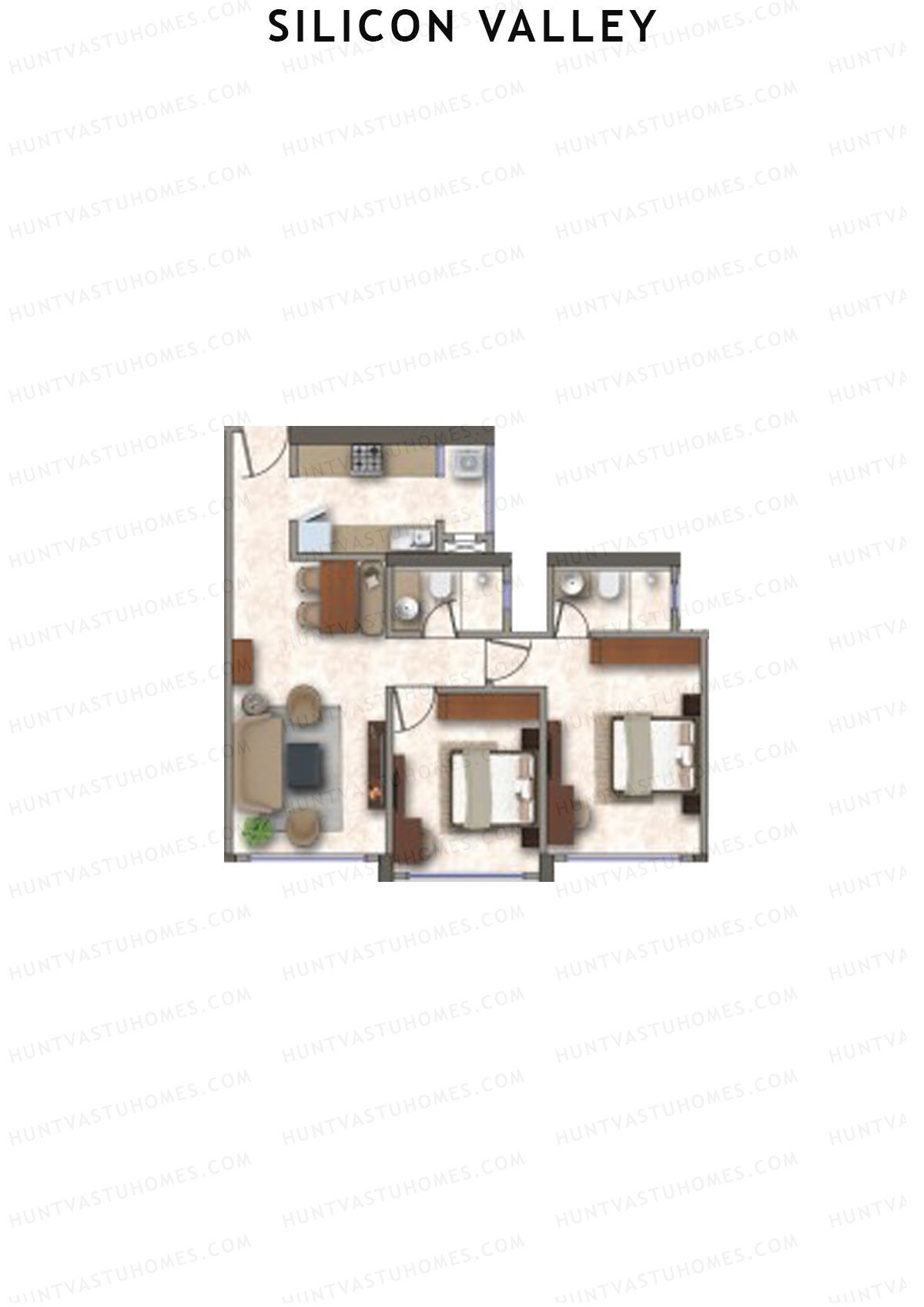 Silicon Valley Tower D Unit 1 Floor Plan