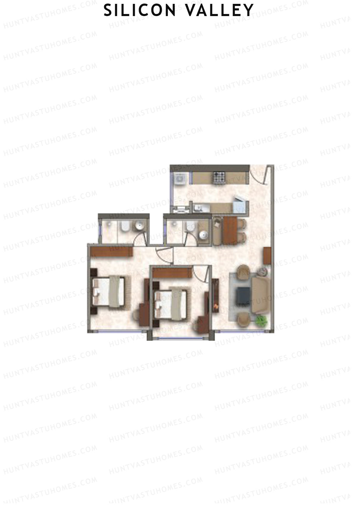 Silicon Valley Tower D Unit 2 Floor Plan