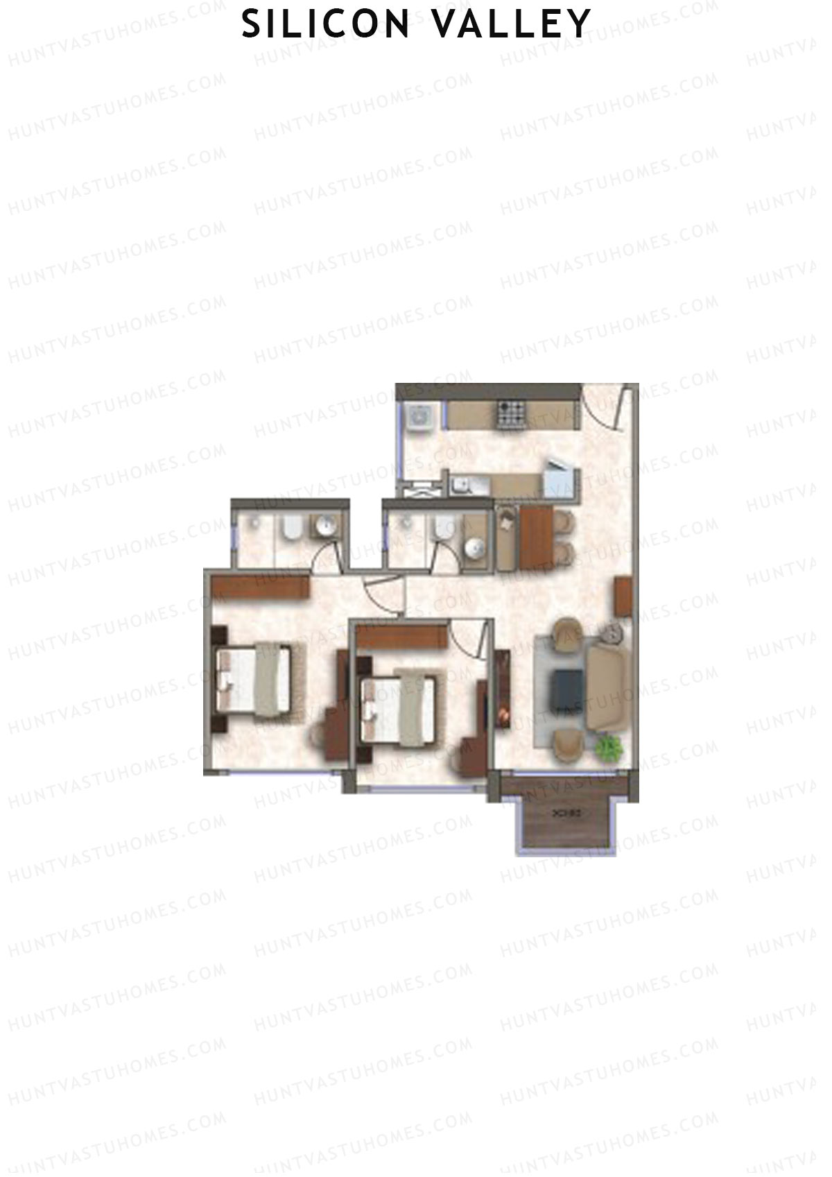 Silicon Valley Tower D Unit 2 Floor Plan