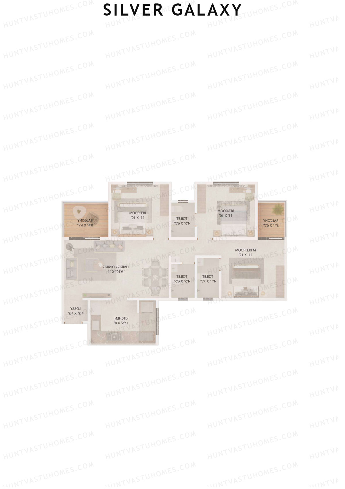 Silver Galaxy Tower B Unit 4 (Type C) Floor Plan