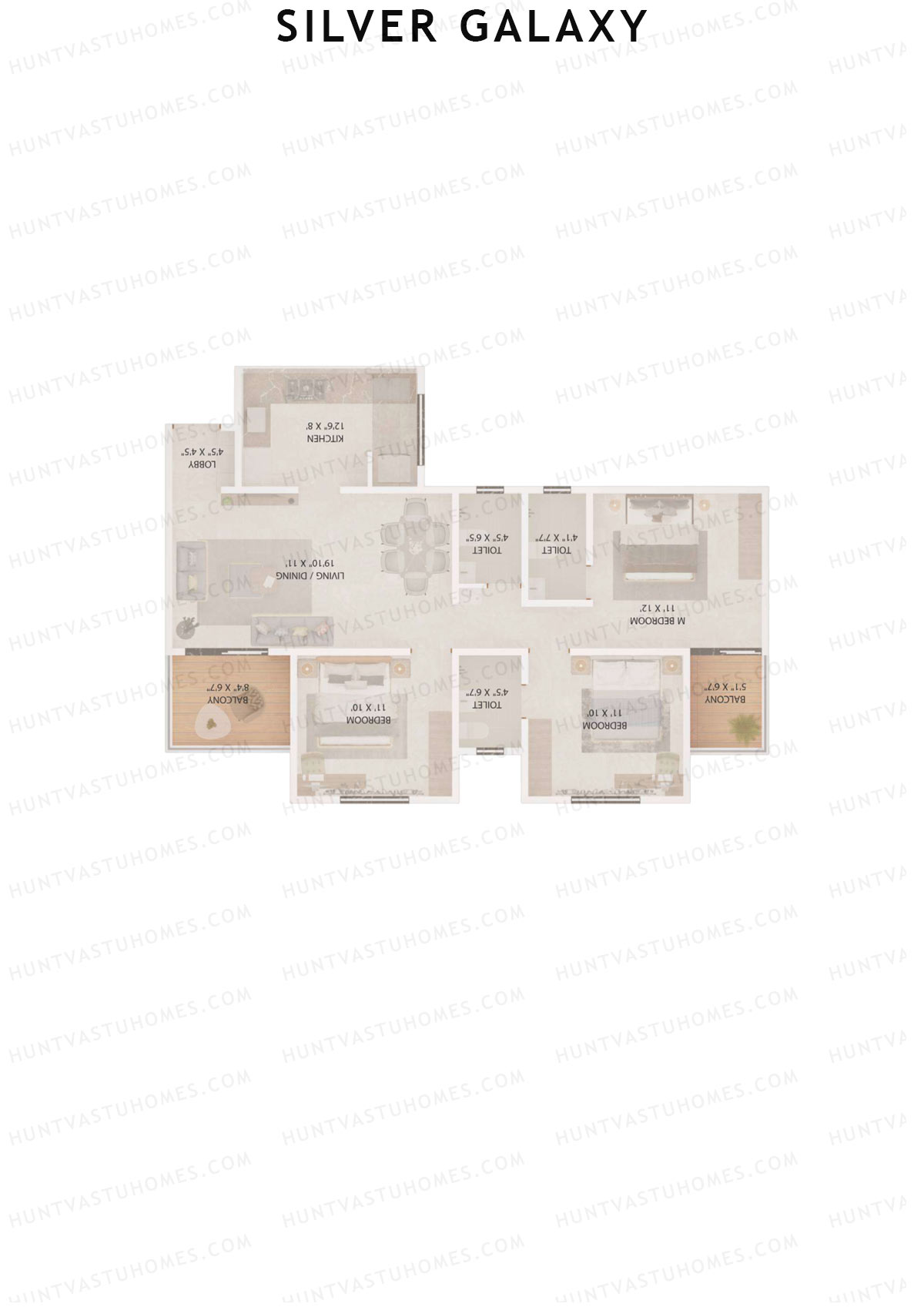 Silver Galaxy Tower B Unit 5 (Type C) Floor Plan