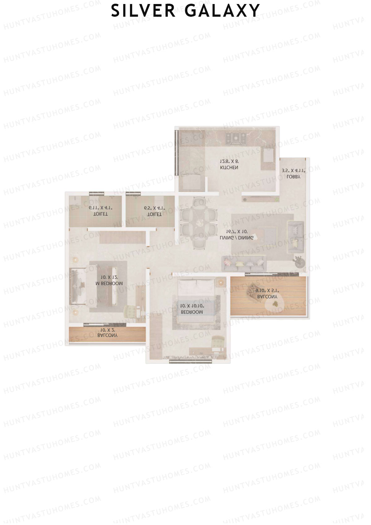 Silver Galaxy Tower B Unit 8 (Type A) Floor Plan