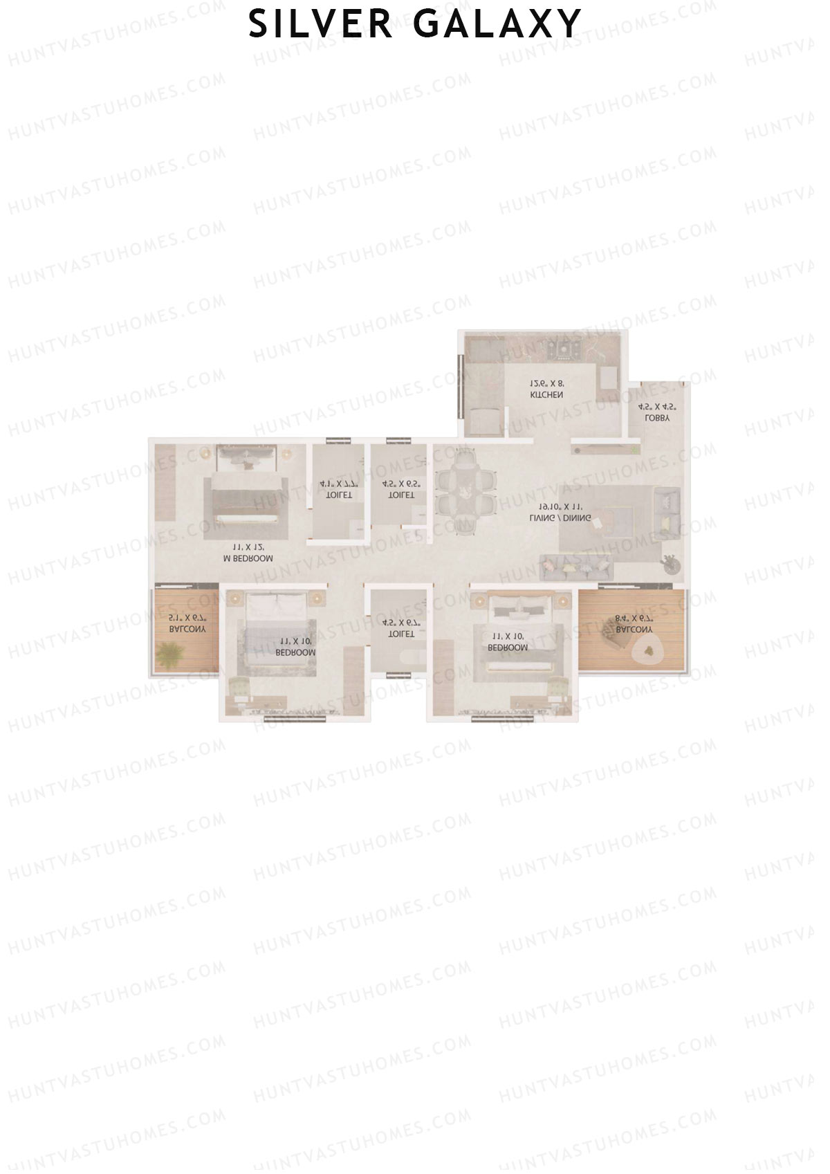 Silver Galaxy Tower C Unit 10 (Type C) Floor Plan