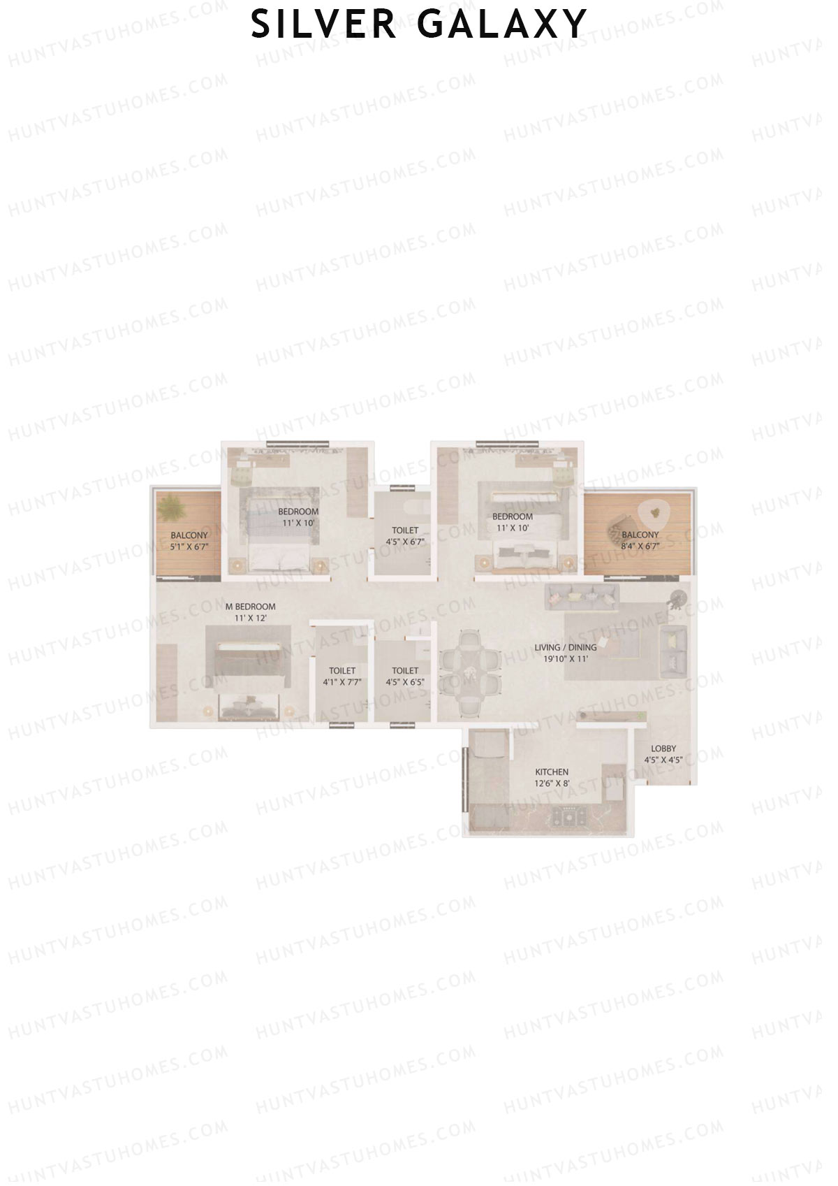 Silver Galaxy Tower C Unit 1 (Type C) Floor Plan