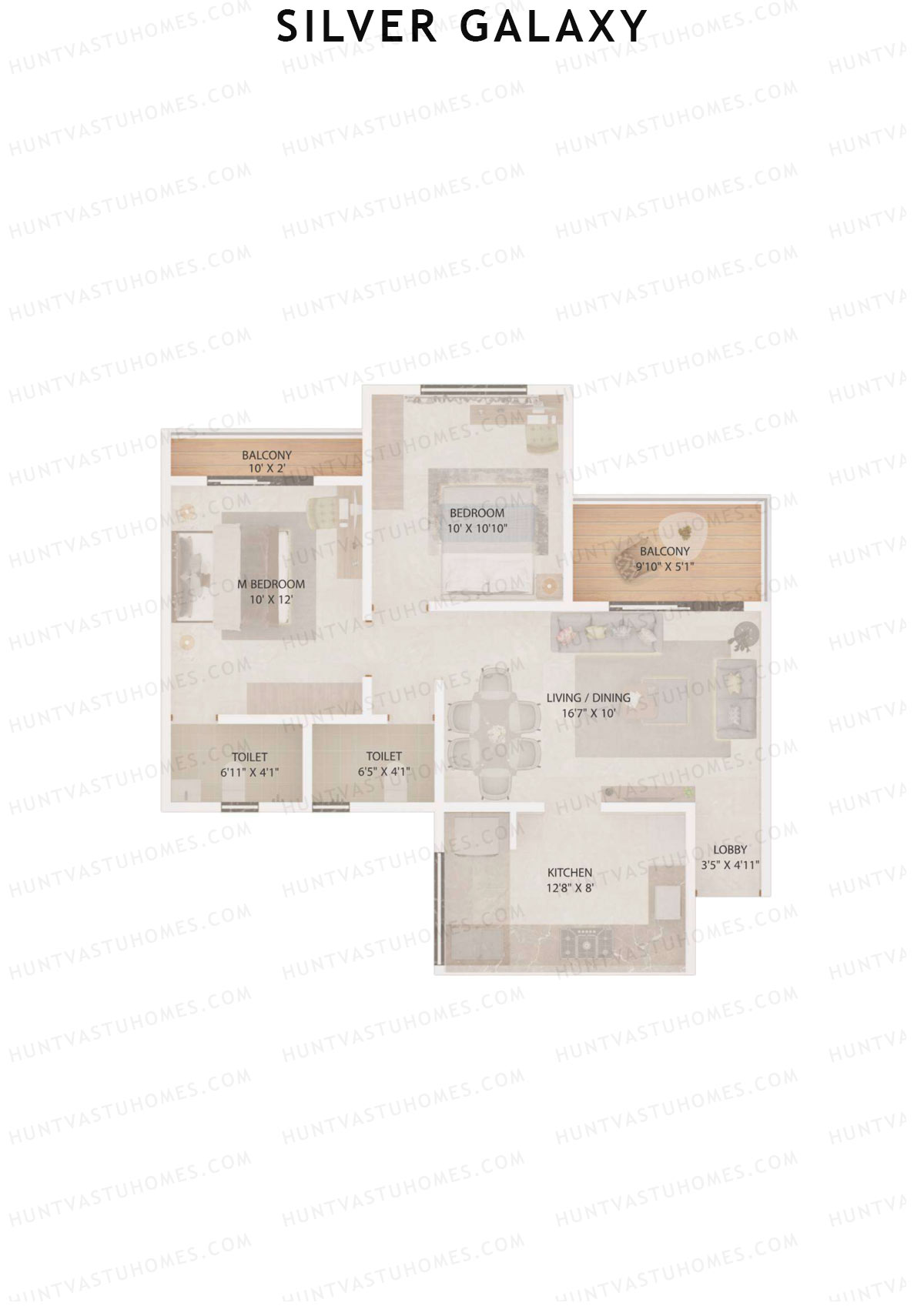 Silver Galaxy Tower C Unit 3 (Type A) Floor Plan