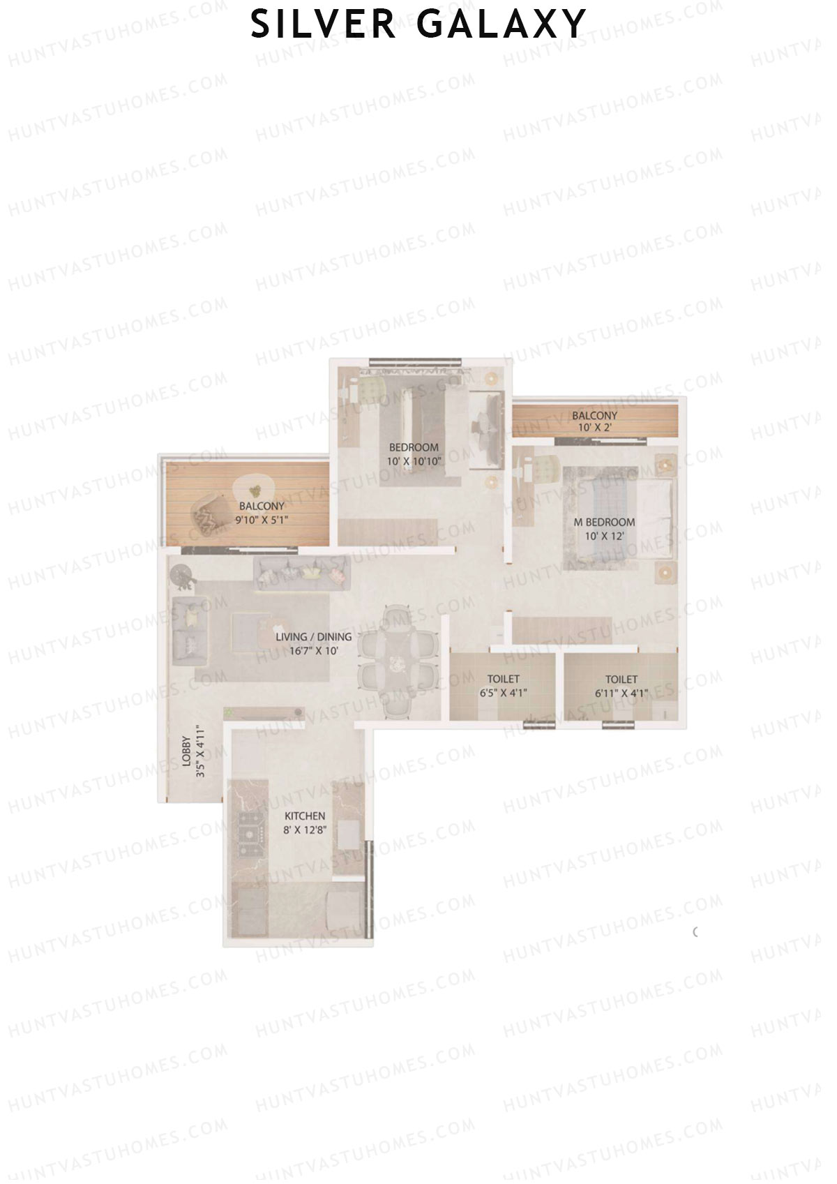 Silver Galaxy Tower C Unit 4 (Type B) Floor Plan