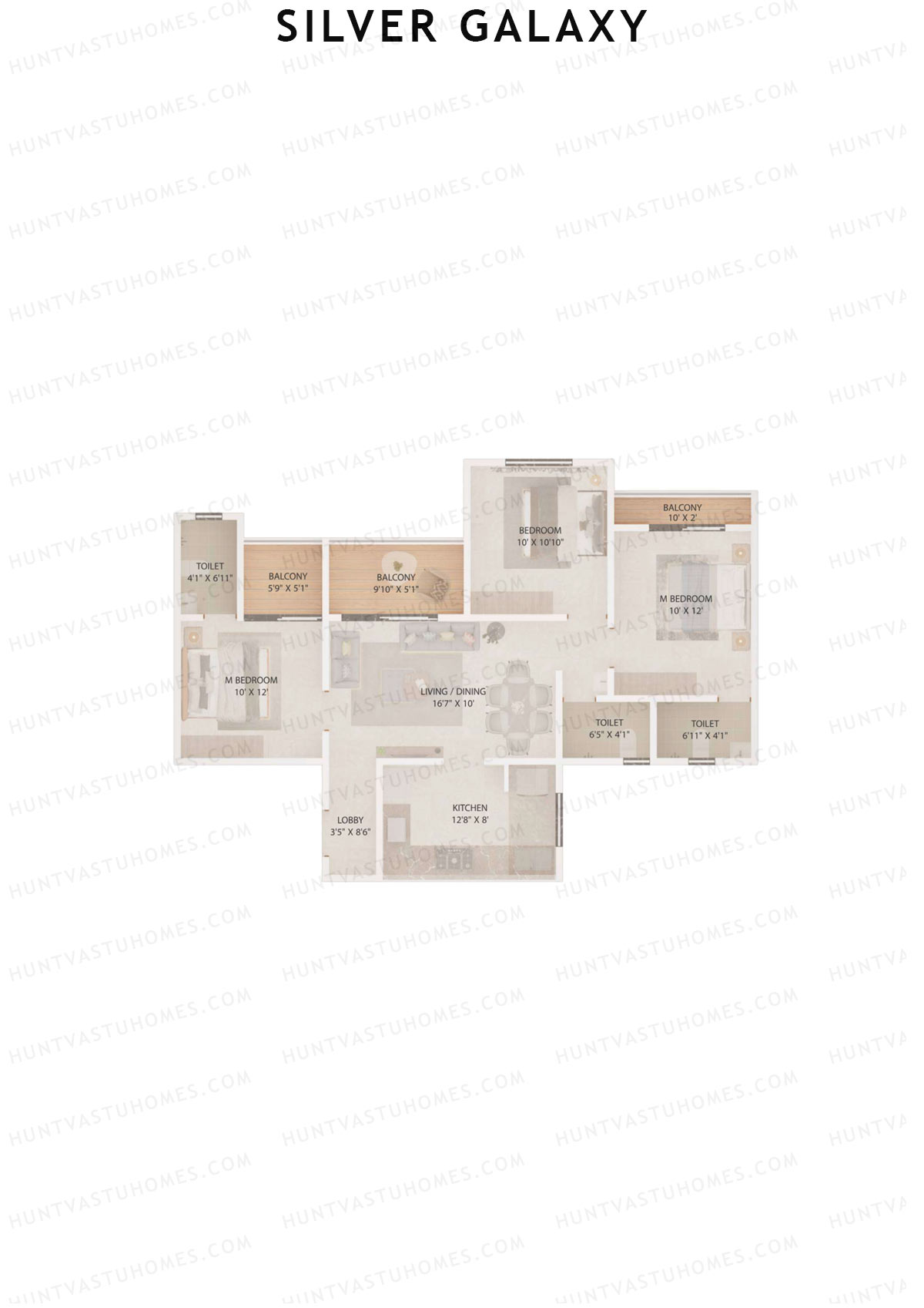 Silver Galaxy Tower C Unit 5 (Type G) Floor Plan