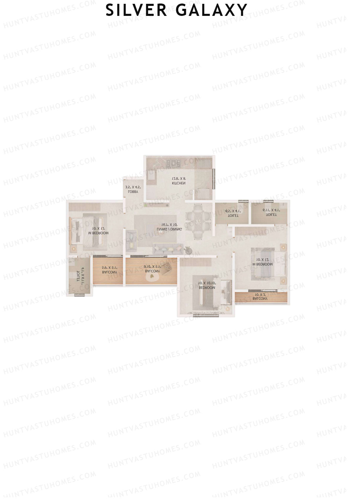 Silver Galaxy Tower C Unit 6 (Type F) Floor Plan