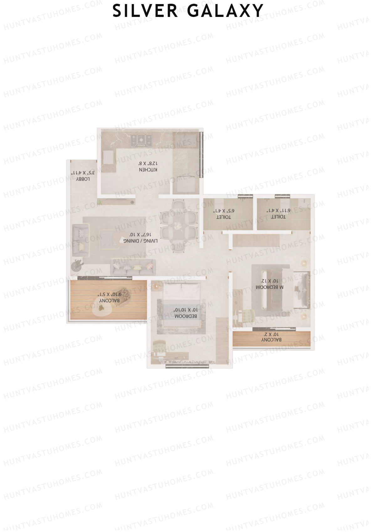 Silver Galaxy Tower C Unit 7 (Type A) Floor Plan