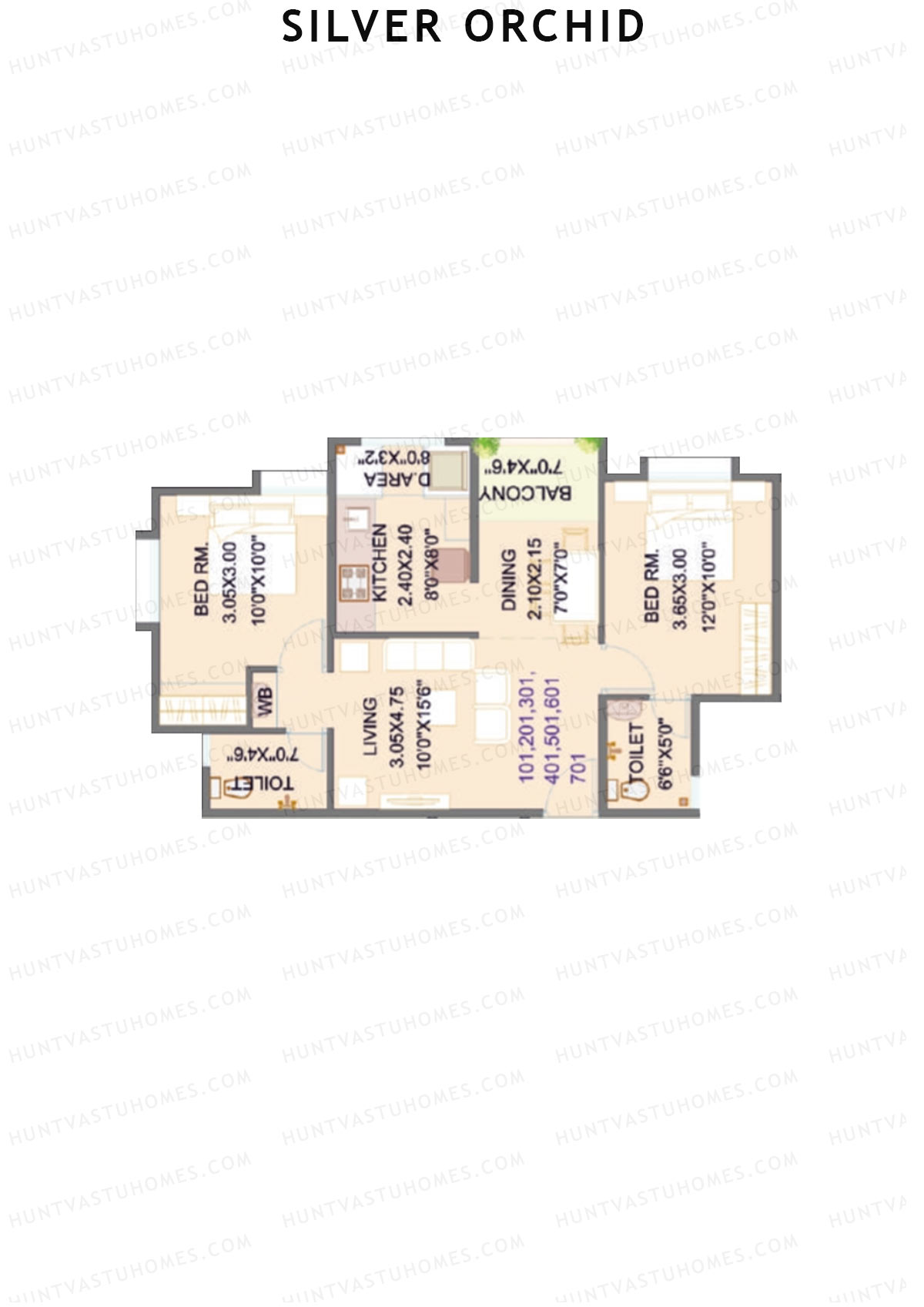 Silver Orchid Block A Unit 1 Floor Plan
