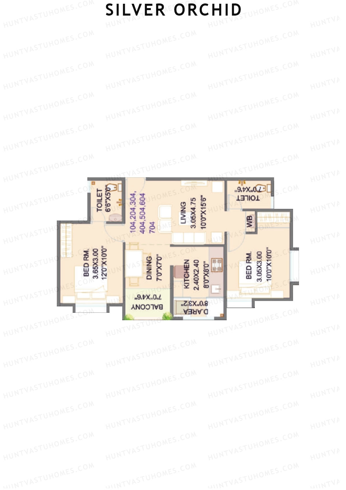 Silver Orchid Block A Unit 4 Floor Plan