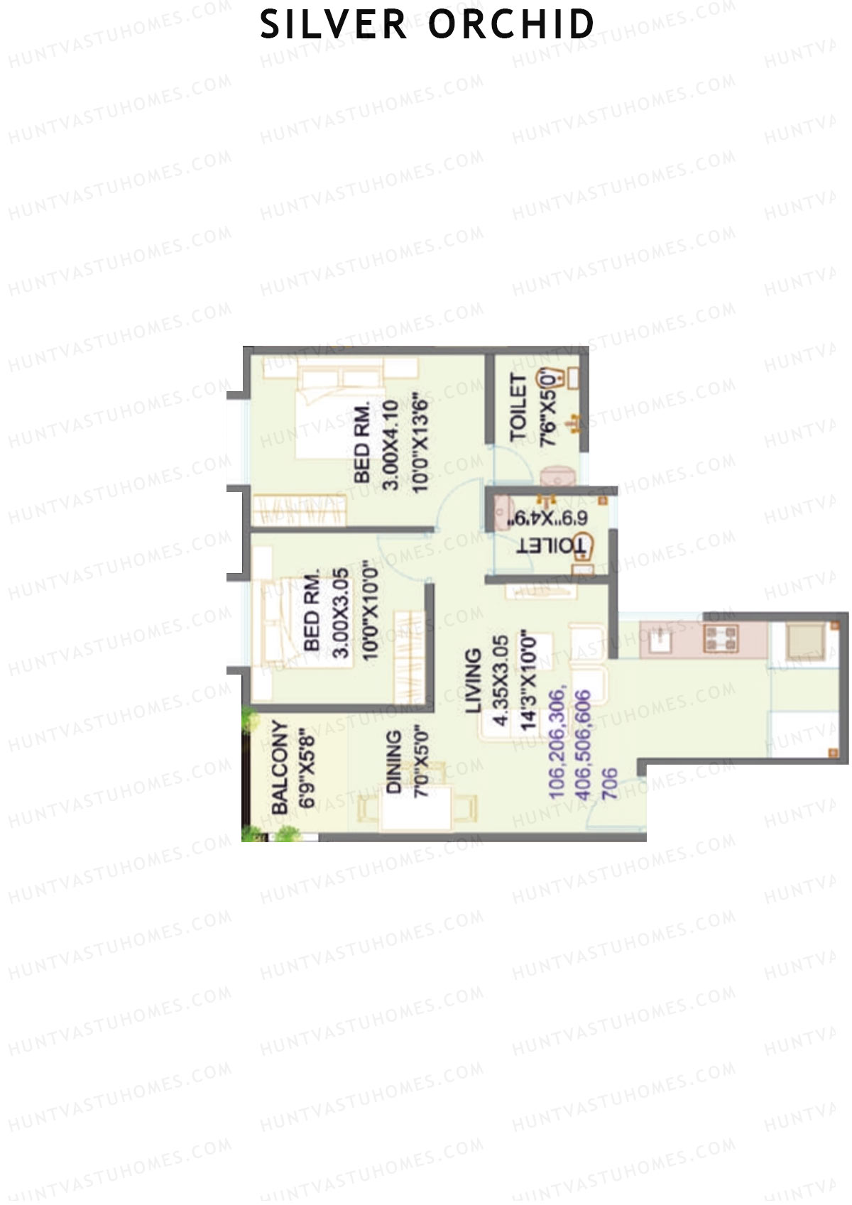 Silver Orchid Block A Unit 6 Floor Plan