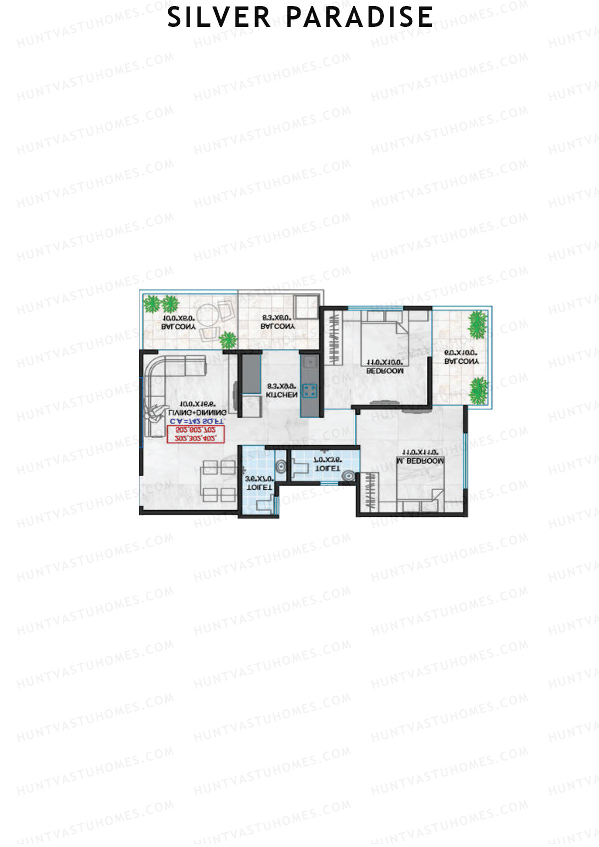 Silver Paradise Tower A Unit 1 Floor Plan