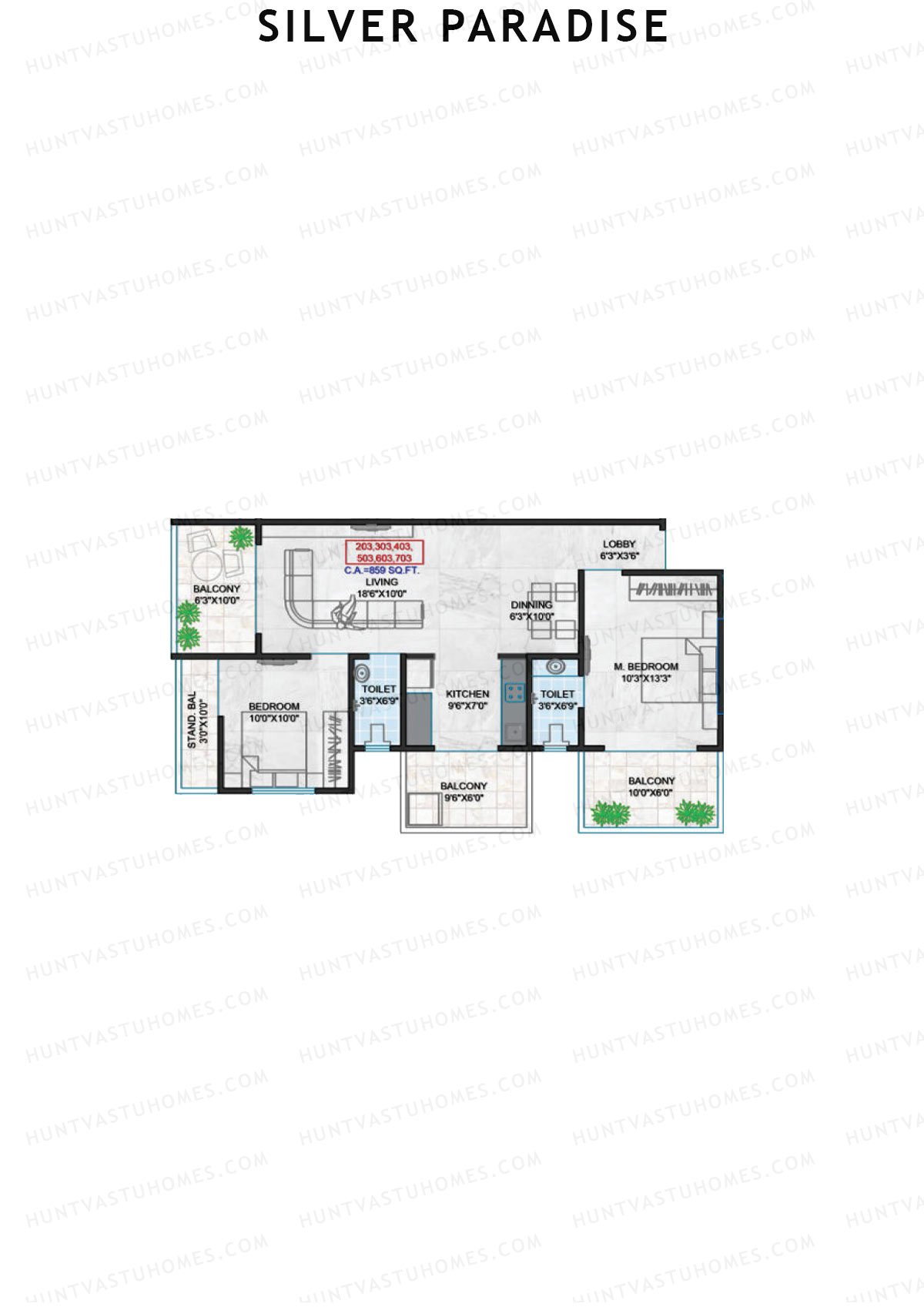 Silver Paradise Tower A Unit 3 Floor Plan