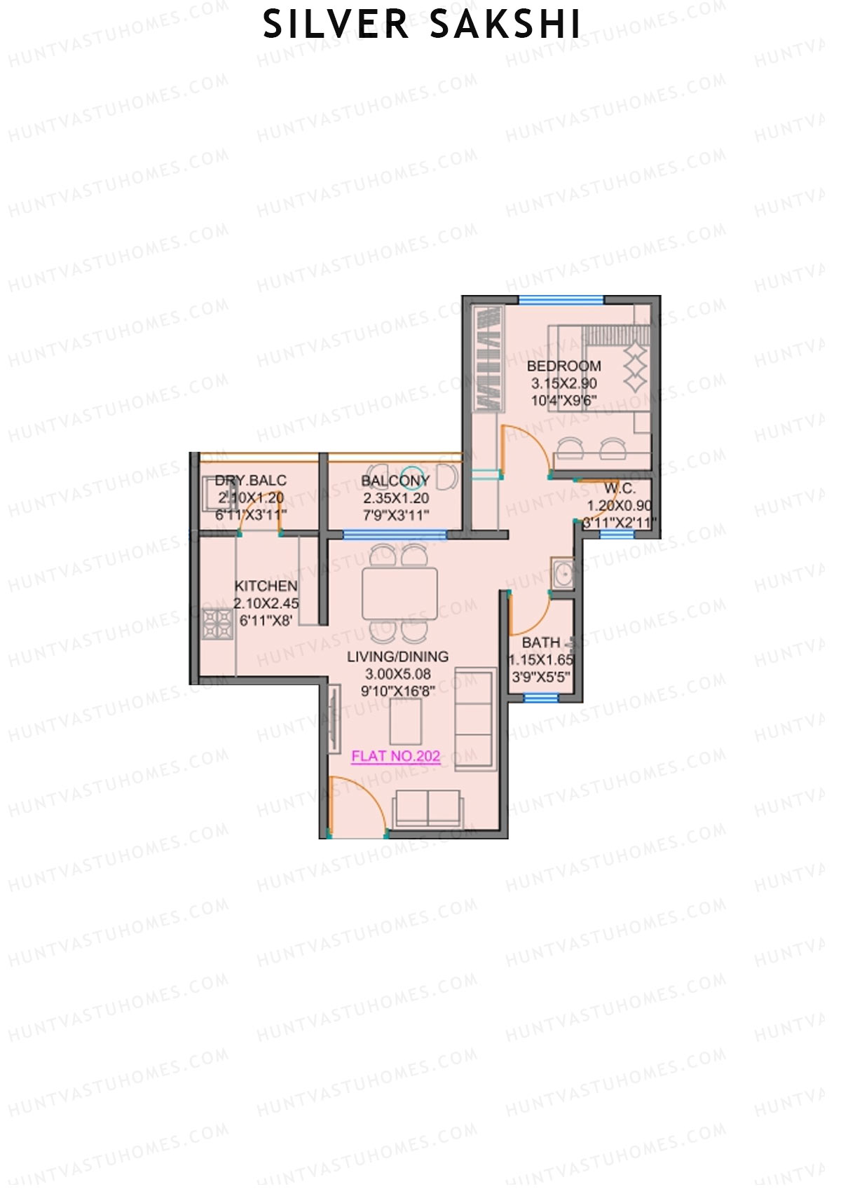 Silver Sakshi Block A Unit 2 Floor Plan