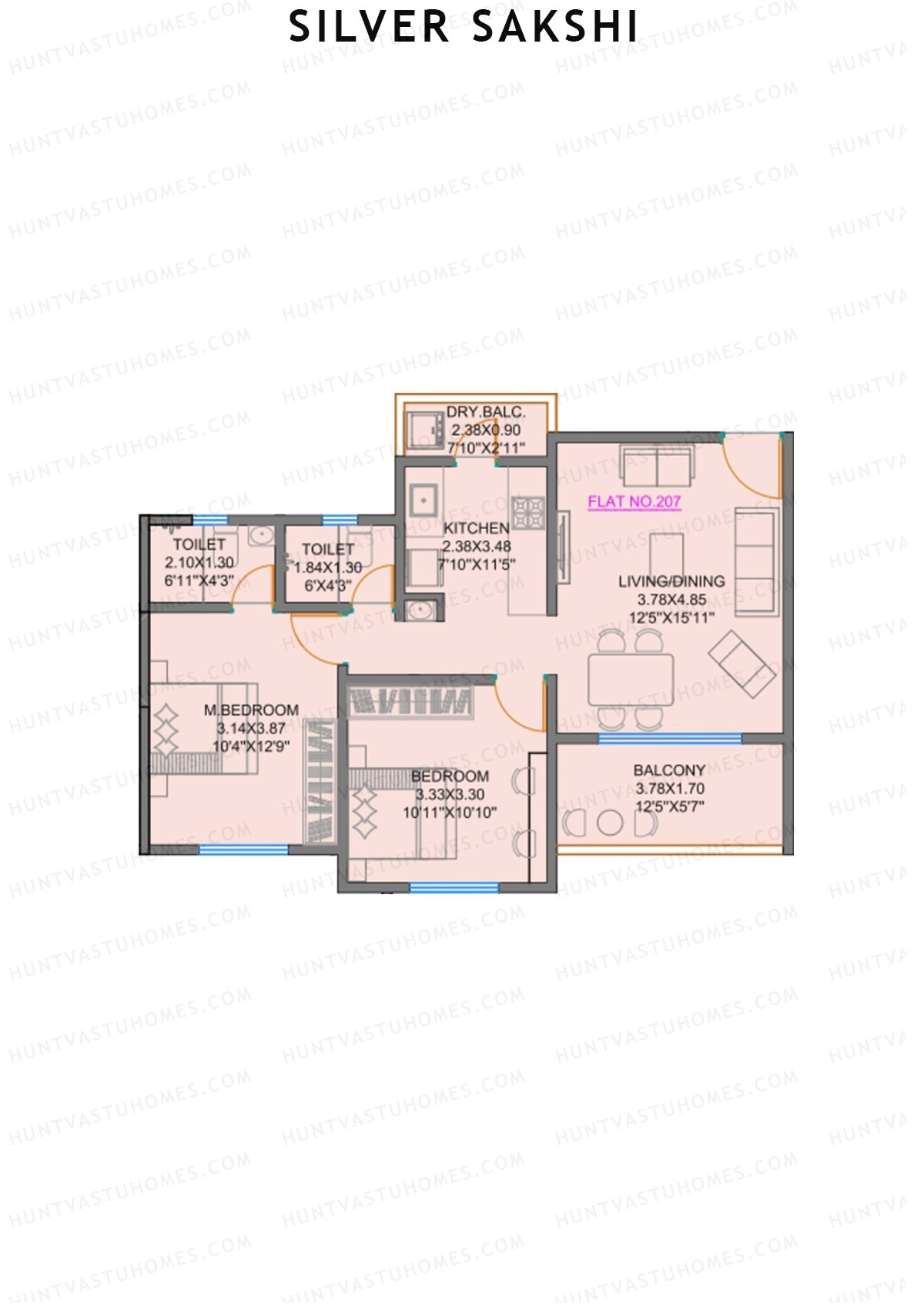 Silver Sakshi Block A Unit 7 Floor Plan
