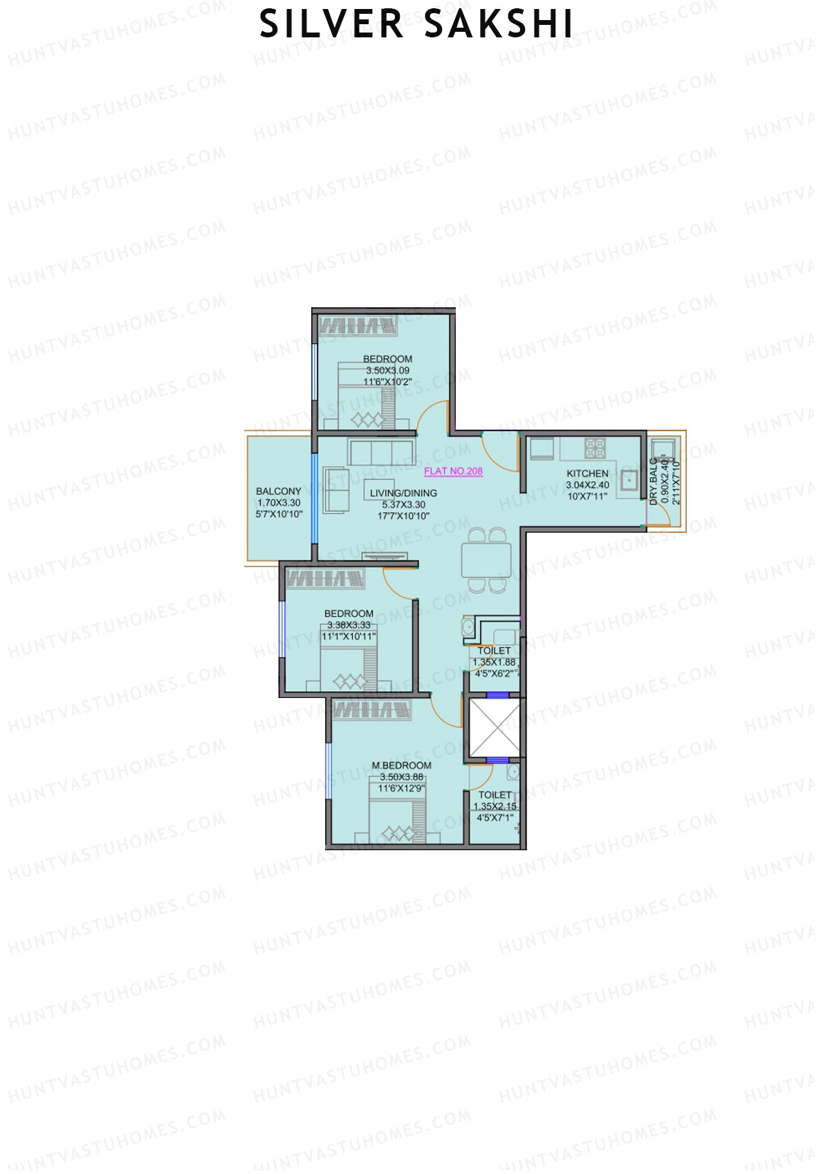 Silver Sakshi Block A Unit 8 Floor Plan