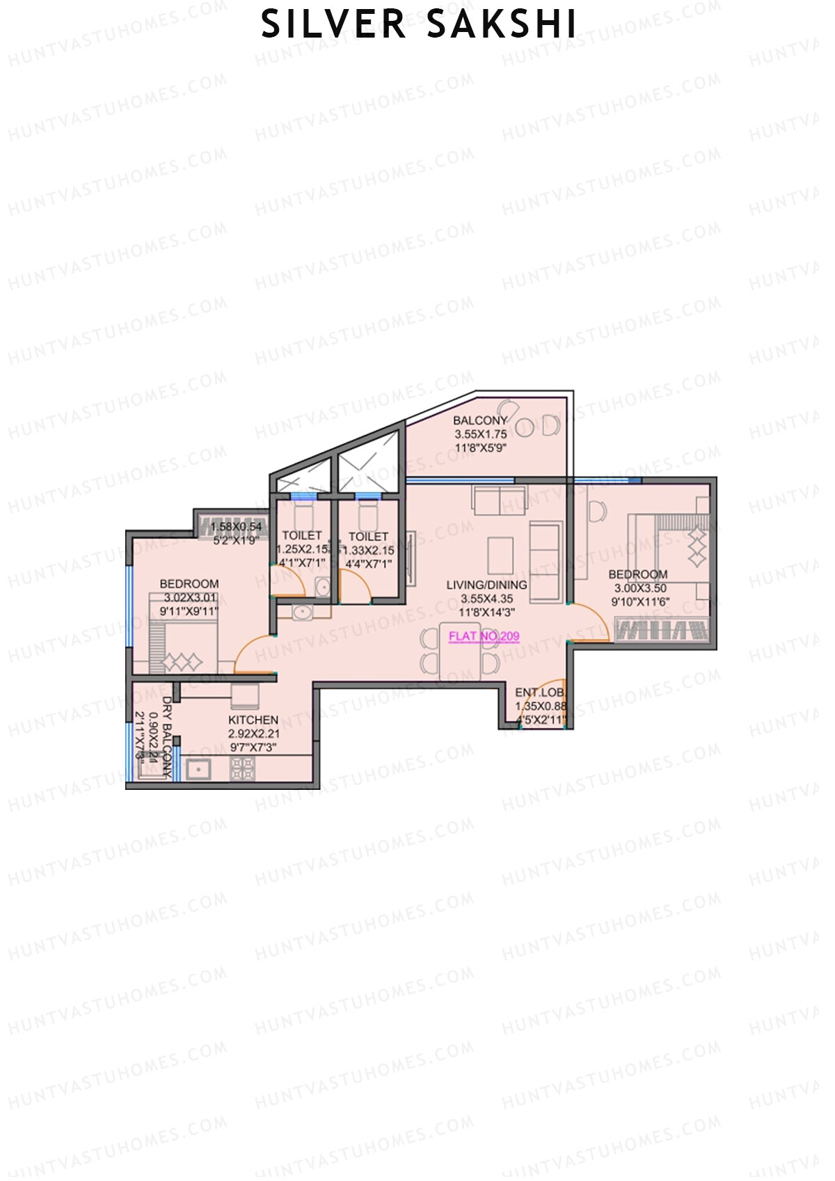 Silver Sakshi Block A Unit 9 Floor Plan