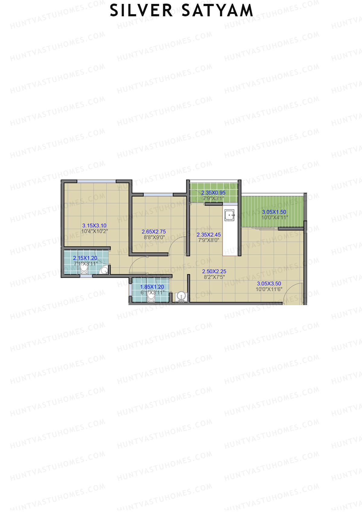 Silver Satyam Tower A Unit 1 Floor Plan