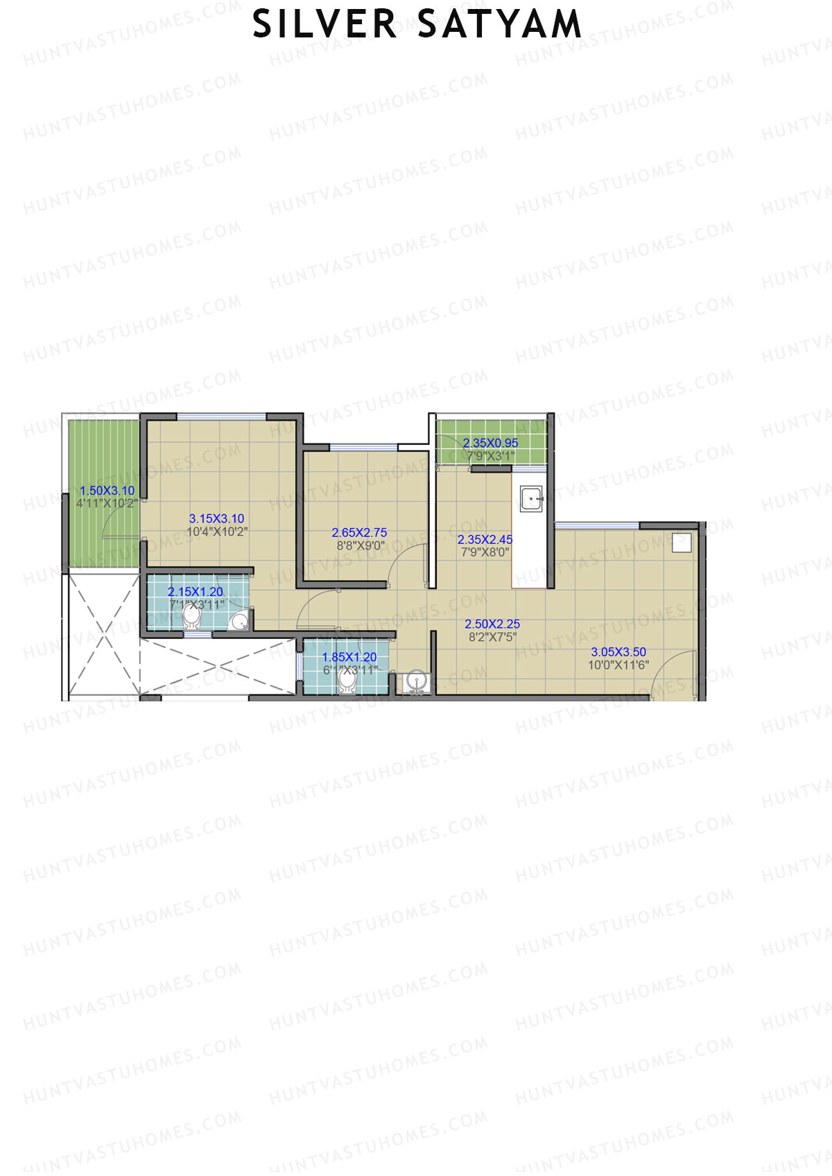 Silver Satyam Tower A Unit 1 Floor Plan