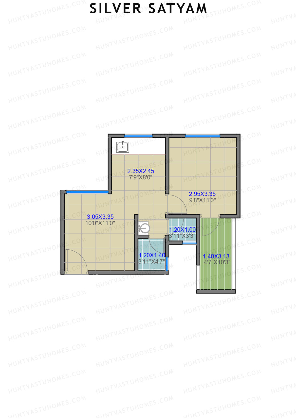 Silver Satyam Tower A Unit 2 Floor Plan