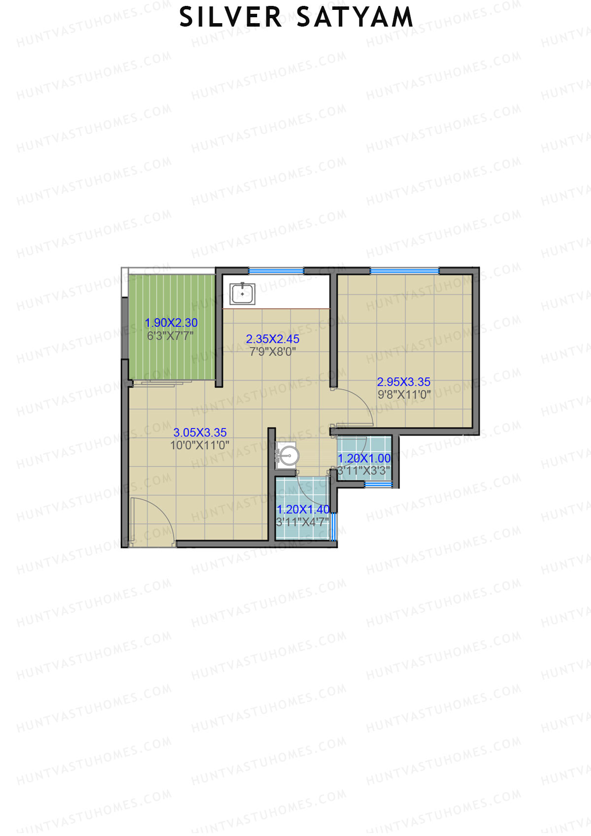 Silver Satyam Tower A Unit 2 Floor Plan