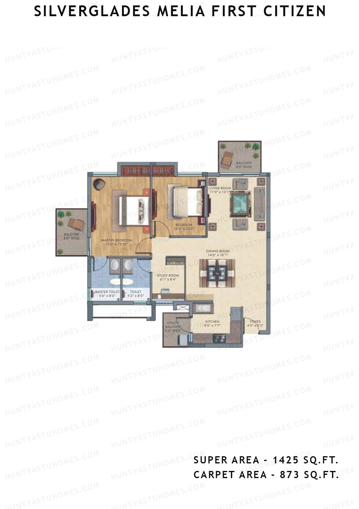 Silverglades Melia First Citizen Tower F Unit 1 Floor Plan