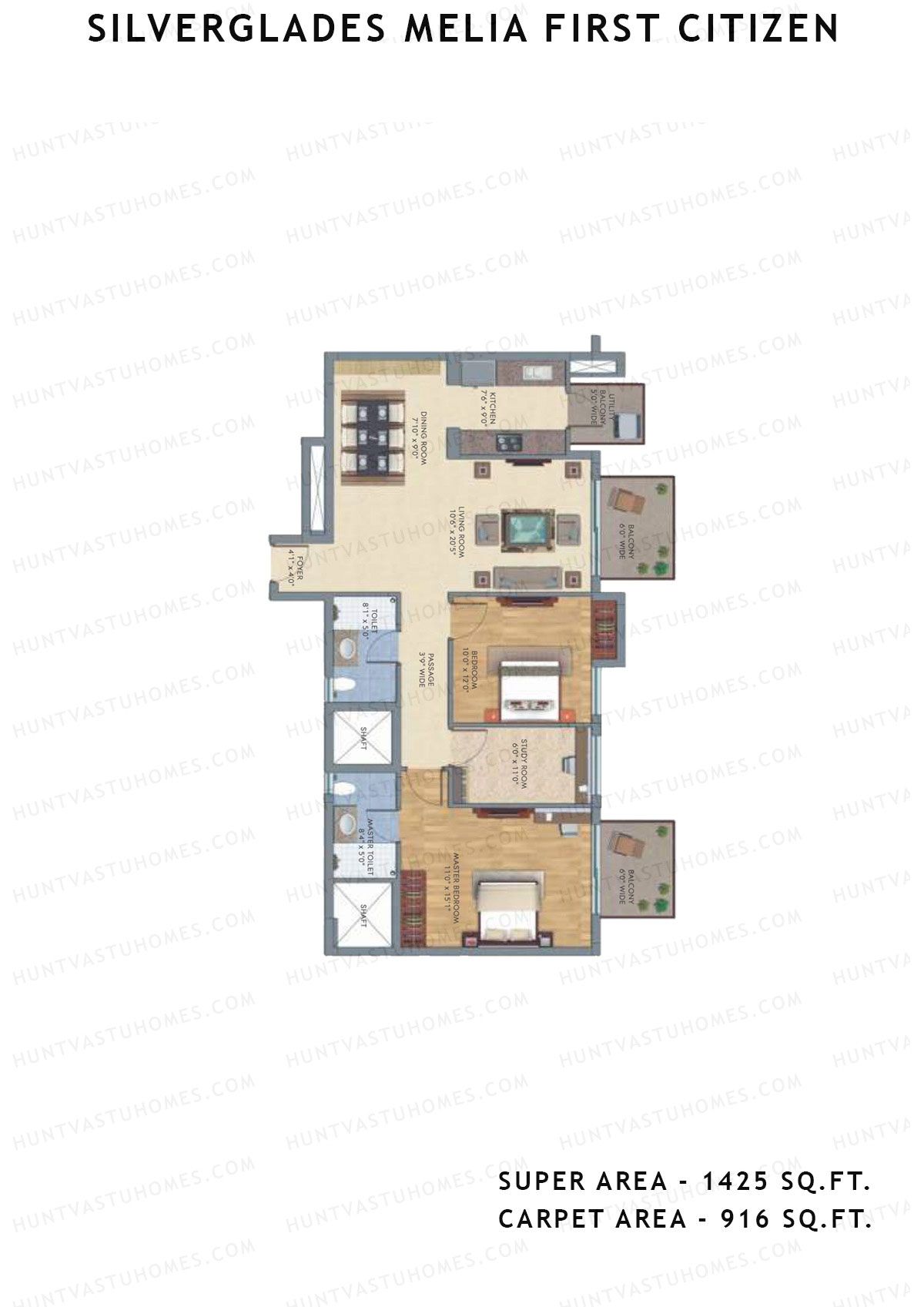 Silverglades Melia First Citizen Tower H Unit 2 Floor Plan