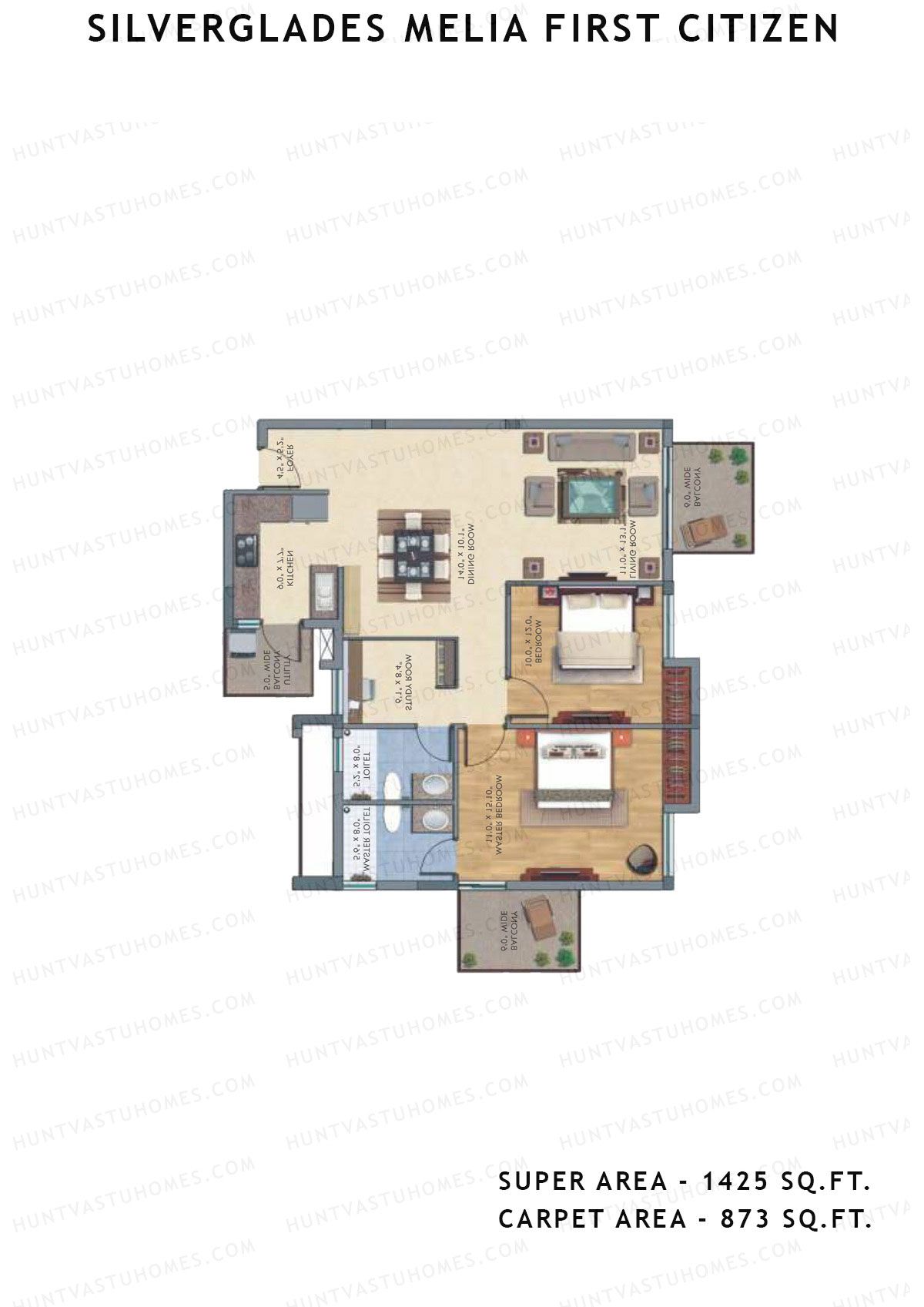 Silverglades Melia First Citizen Tower H Unit 3 Floor Plan