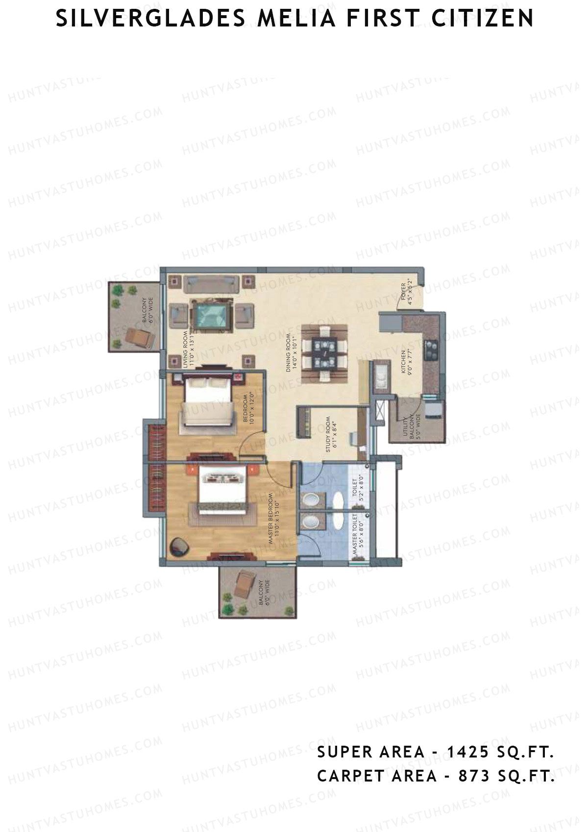 Silverglades Melia First Citizen Tower H Unit 4 Floor Plan