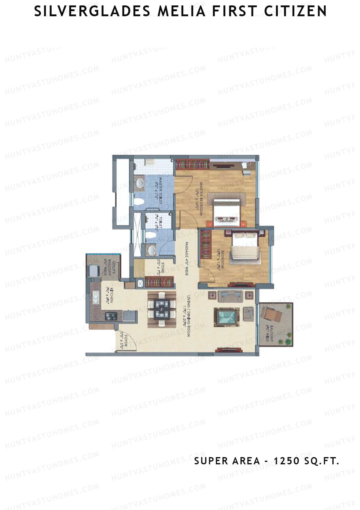 Silverglades Melia First Citizen Tower S2 Unit 1 Floor Plan