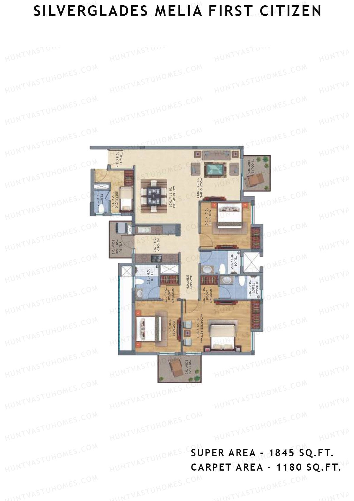 Silverglades Melia First Citizen Tower E Unit 3 Floor Plan