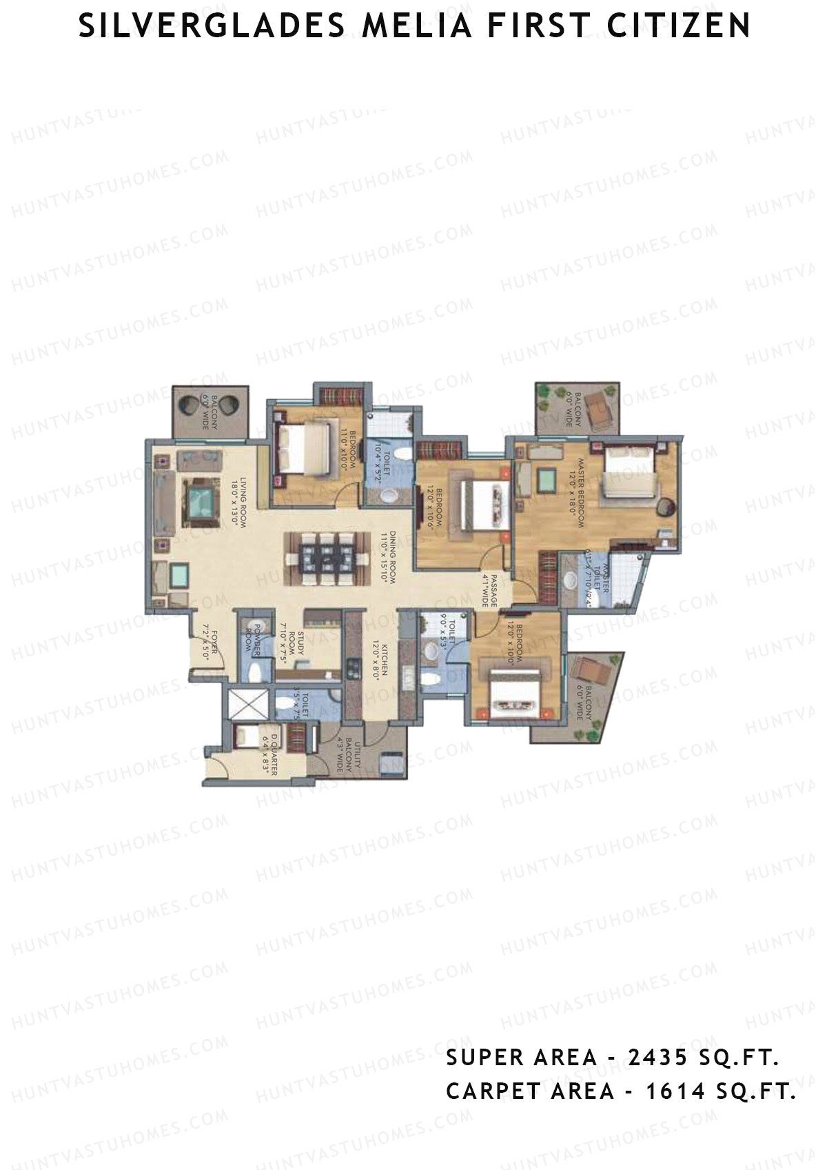 Silverglades Melia First Citizen Tower I Unit 4 Floor Plan